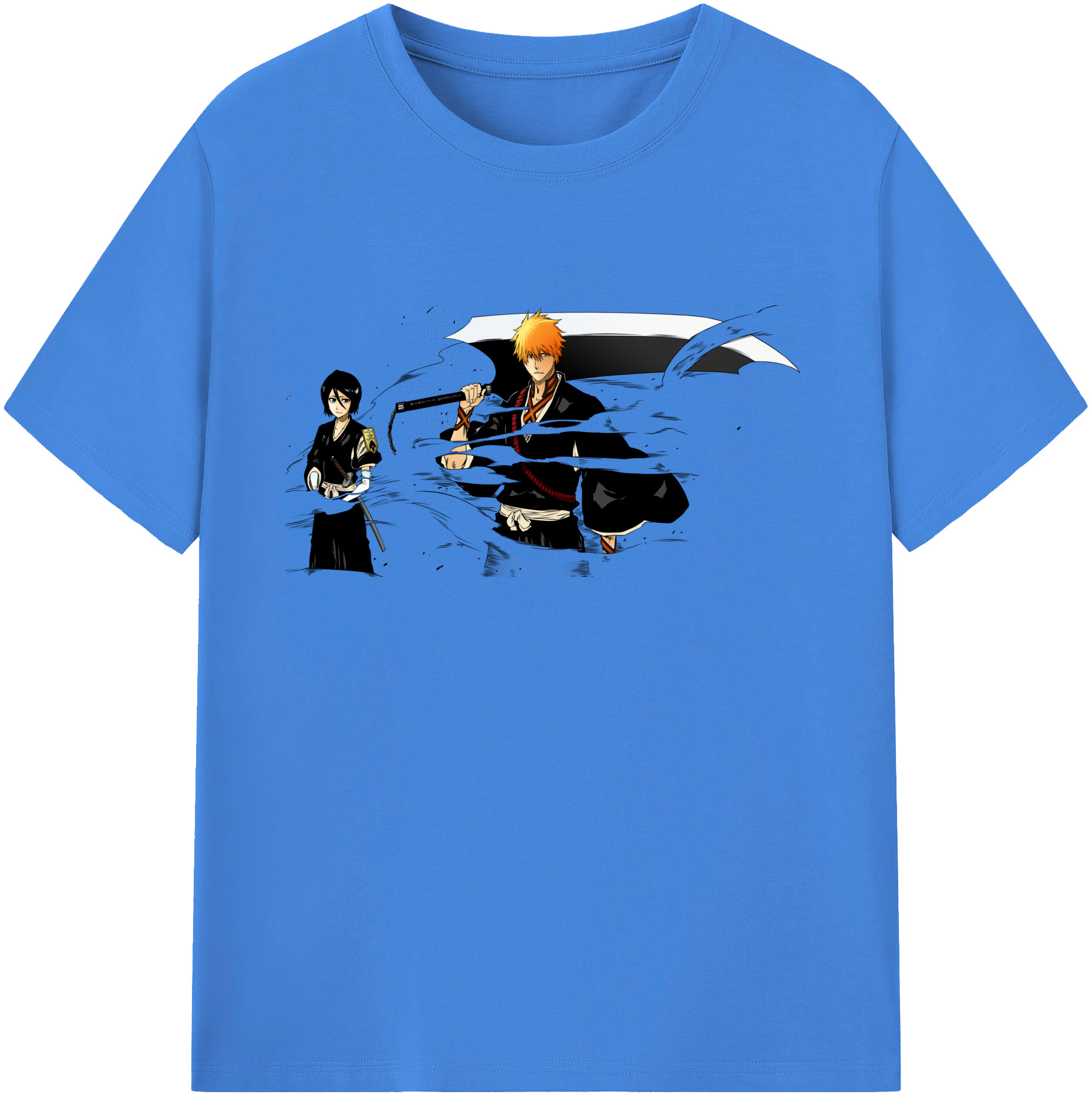 （画像用） ブリーチ 黒崎一護（くろさき いちご）BLEACH Kurosaki Ichigo 綿100％ メンズ半袖Tシャツ｜肌触りやわらか＆通気性