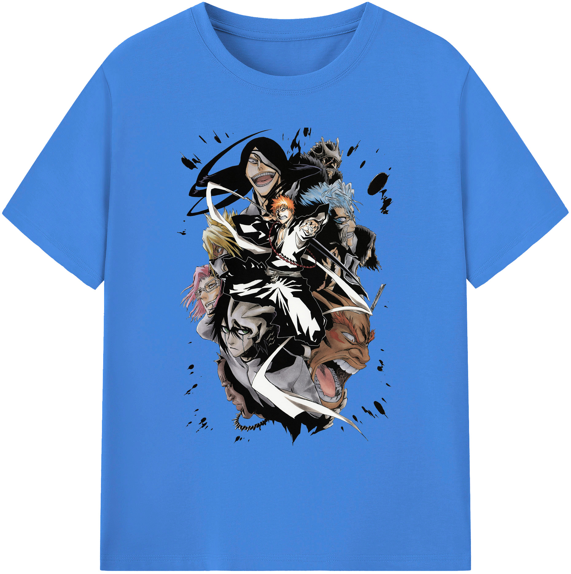 （画像用） ブリーチ 黒崎一護（くろさき いちご）BLEACH Kurosaki Ichigo 綿100％ メンズ半袖Tシャツ｜肌触りやわらか＆通気性