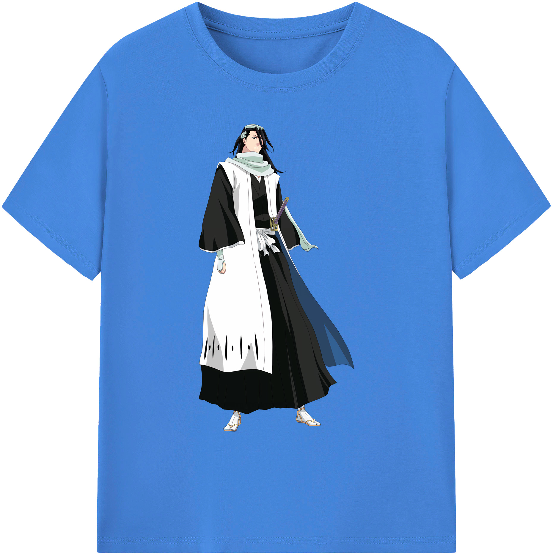 （画像用） ブリーチ くちき びゃくや BLEACH Kuchiki Byakuya 綿100％ メンズ半袖Tシャツ｜肌触りやわらか＆通気性