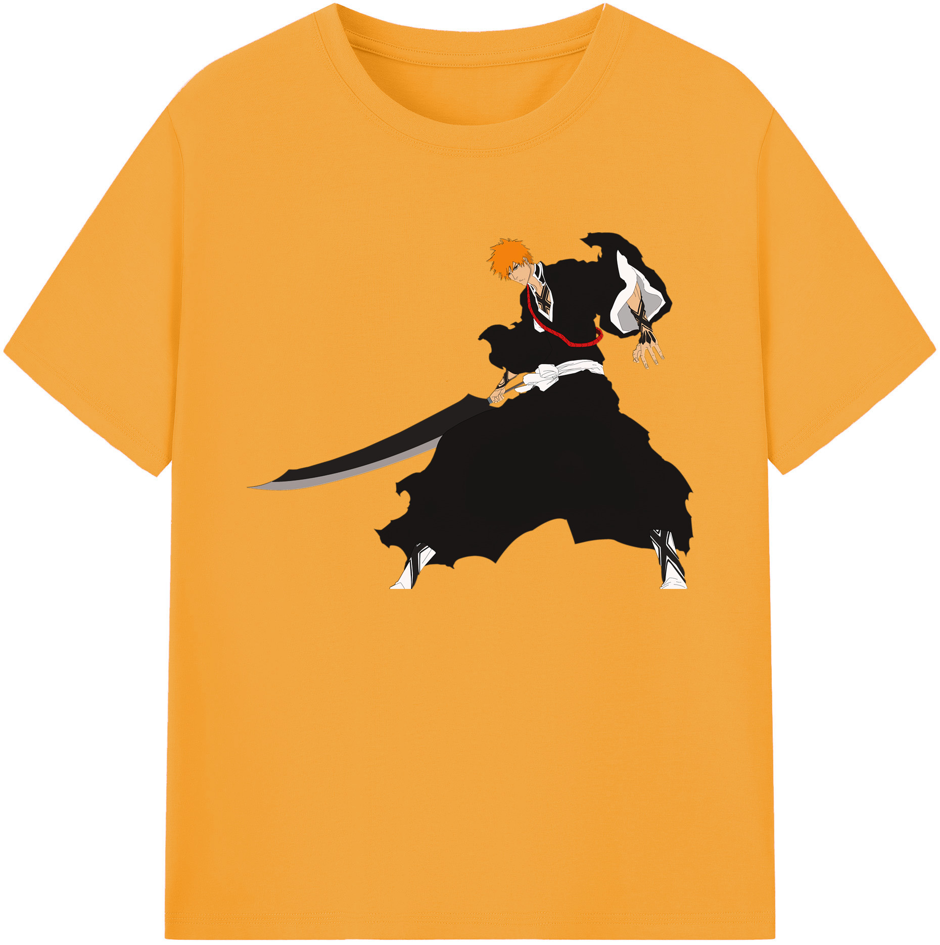 （画像用） ブリーチ 黒崎一護（くろさき いちご）BLEACH Kurosaki Ichigo 綿100％ メンズ半袖Tシャツ｜肌触りやわらか＆通気性