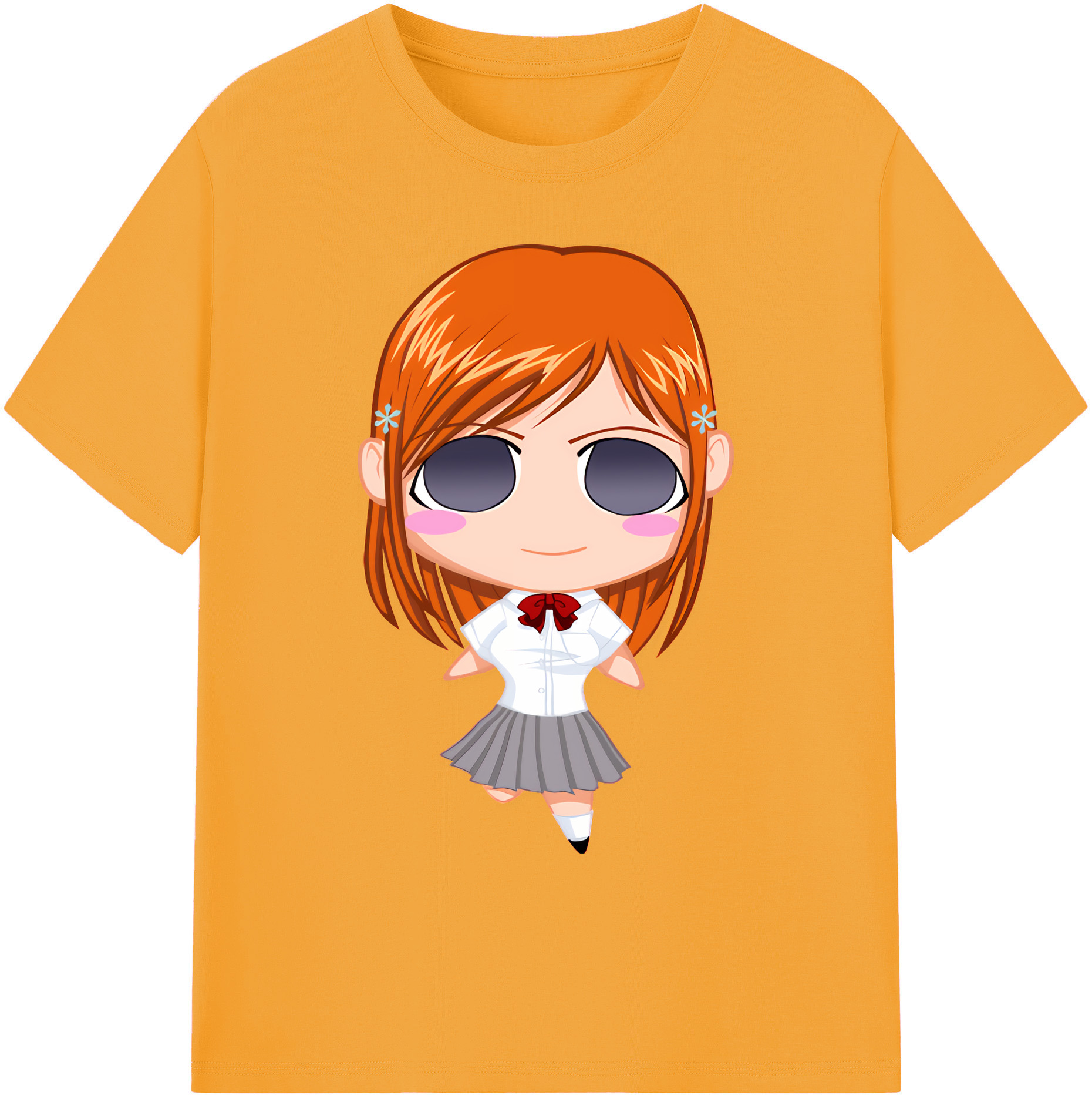 （画像用） ブリーチ 井上織姫（いのうえおりひめ） BLEACH Inoue Orihime 綿100％ メンズ半袖Tシャツ｜肌触りやわらか＆通気性