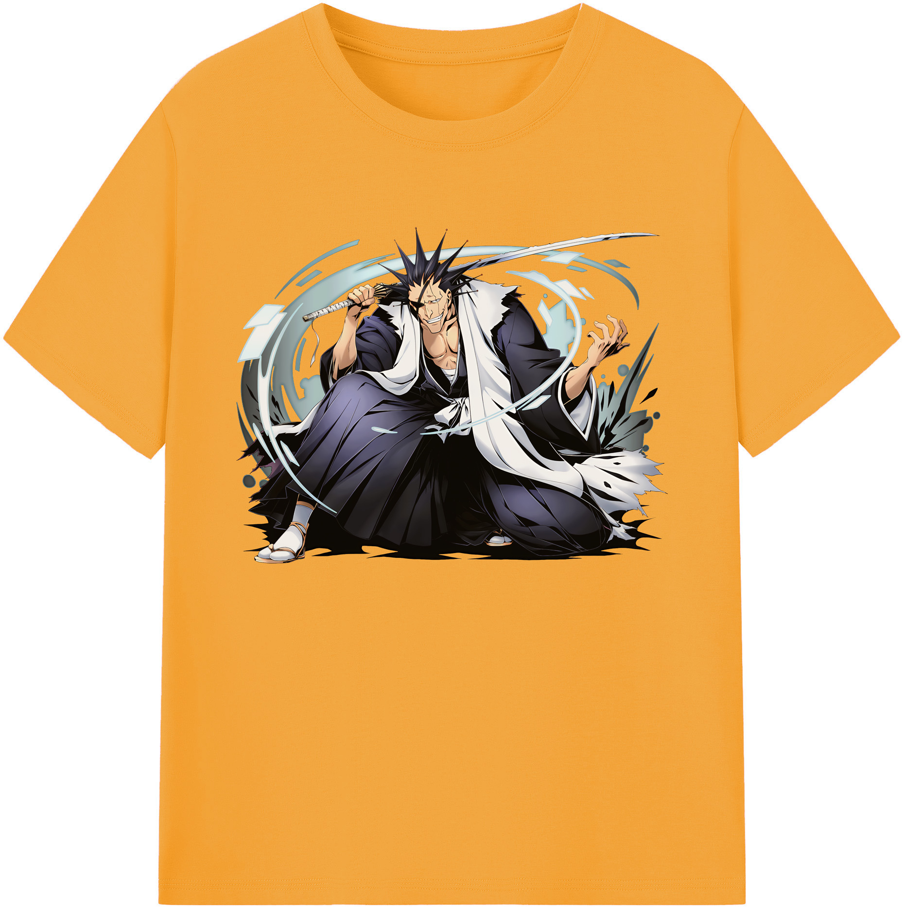 （画像用） ブリーチ ざらき けんぱち BLEACH Zaraki Kenpachi 綿100％ メンズ半袖Tシャツ｜肌触りやわらか＆通気性