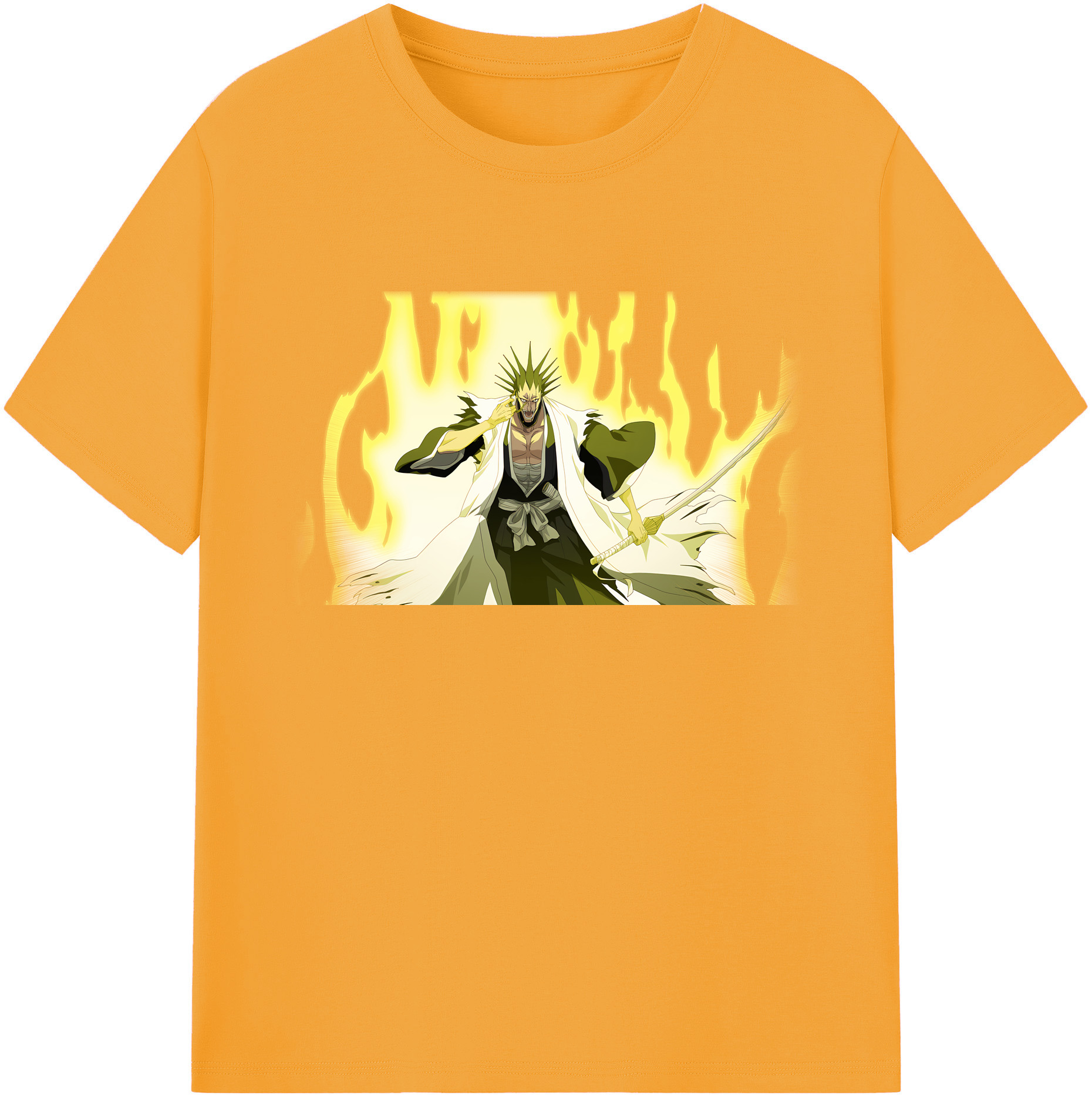 （画像用） ブリーチ ざらき けんぱち BLEACH Zaraki Kenpachi 綿100％ メンズ半袖Tシャツ｜肌触りやわらか＆通気性