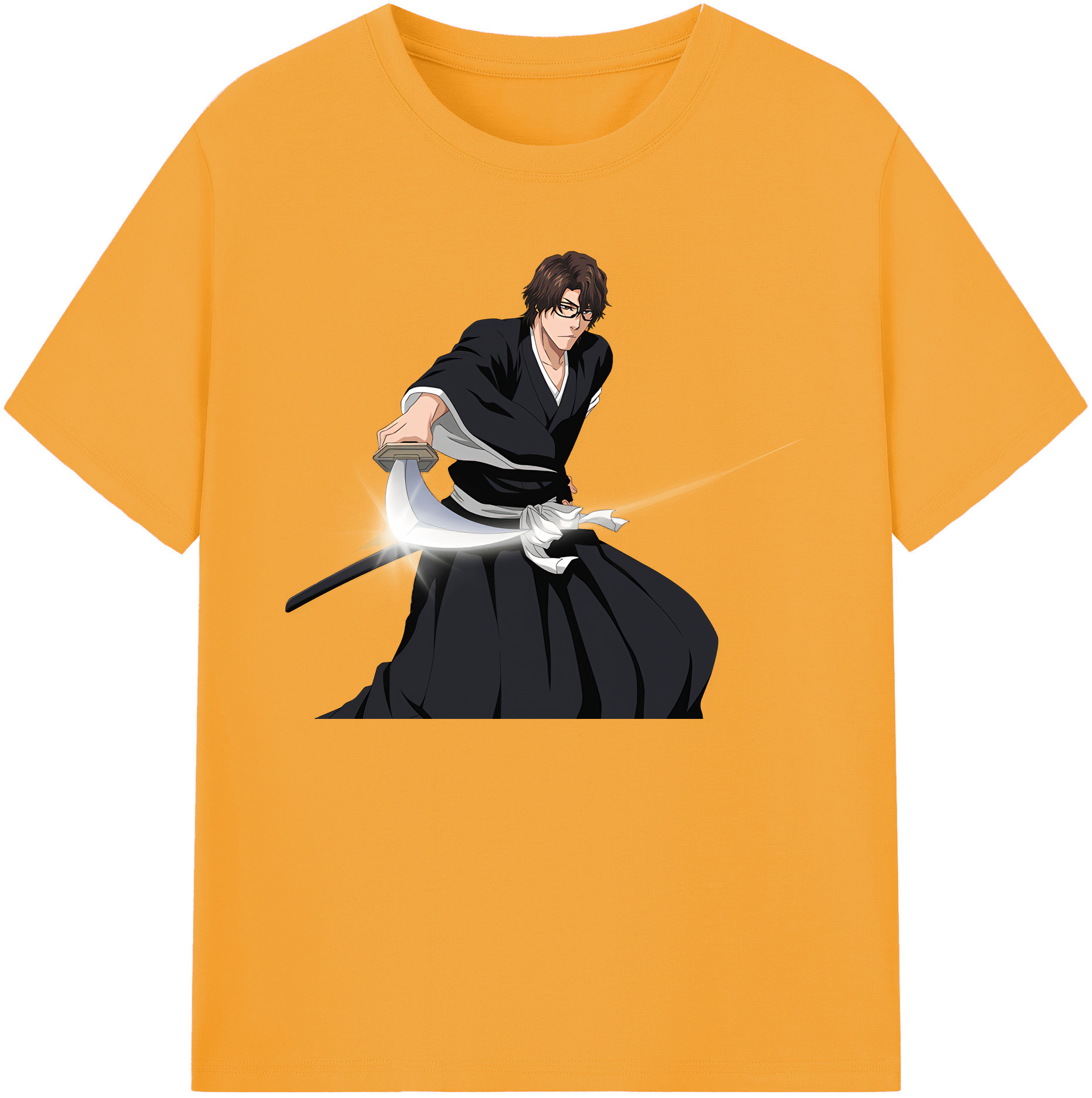 （画像用） ブリーチ 藍染 惣右介（あいぜん そうすけ） BLEACH Aizen Sousuke 綿100％ メンズ半袖Tシャツ｜肌触りやわらか＆通気性