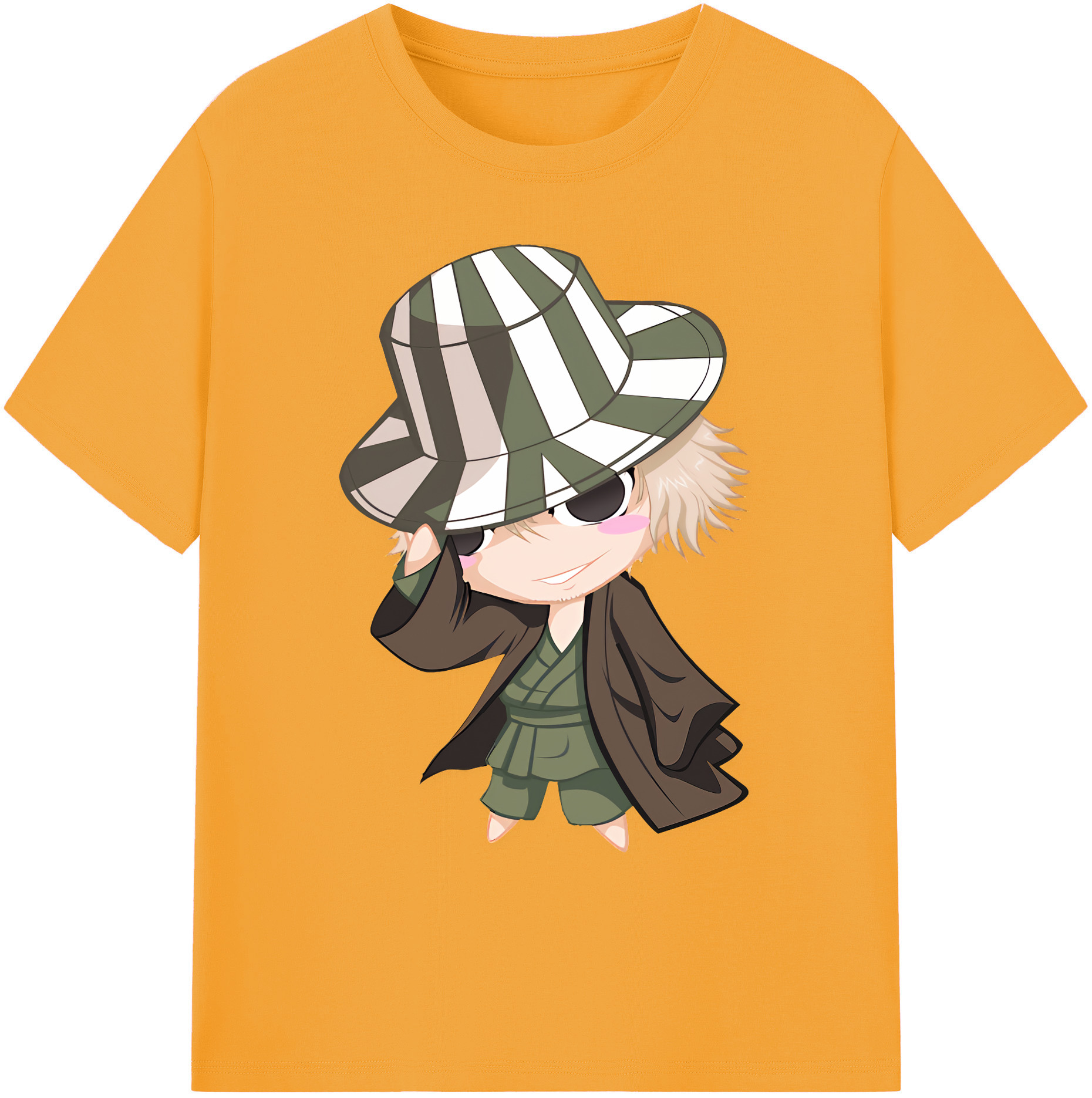 （画像用） "ブリーチ 浦原 喜助（うらはら きすけ） BLEACH Urahara Kisuke " 綿100％ メンズ半袖Tシャツ｜肌触りやわらか＆通気性