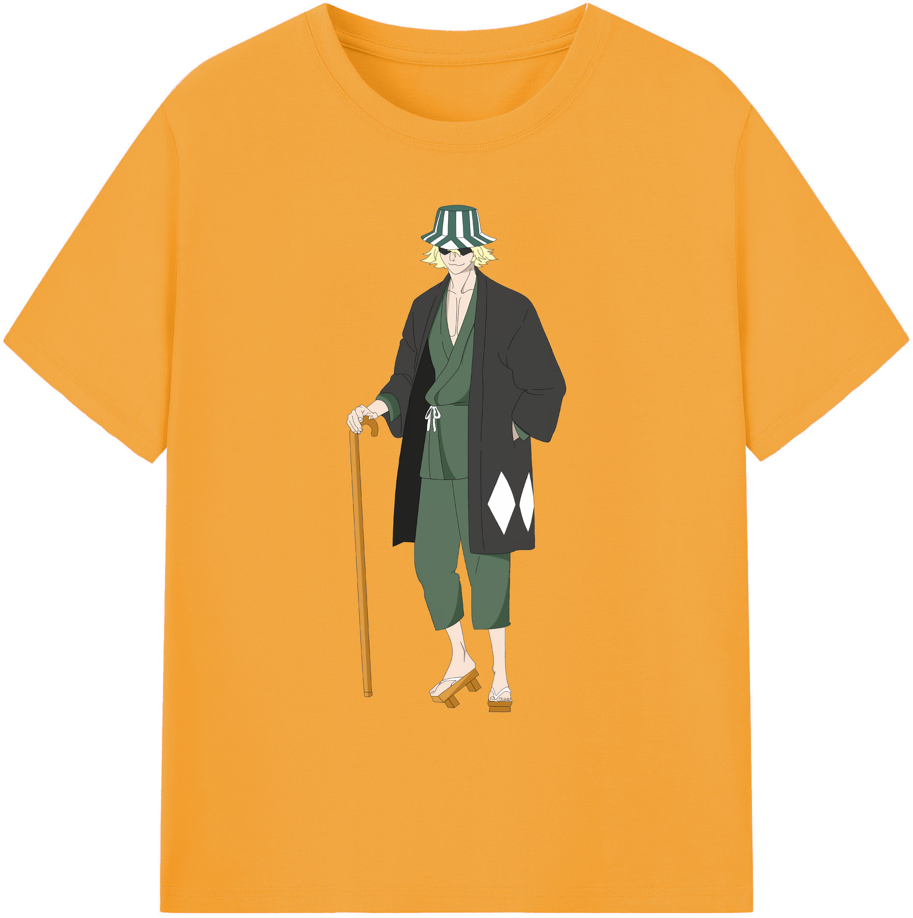 （画像用） "ブリーチ 浦原 喜助（うらはら きすけ） BLEACH Urahara Kisuke " 綿100％ メンズ半袖Tシャツ｜肌触りやわらか＆通気性