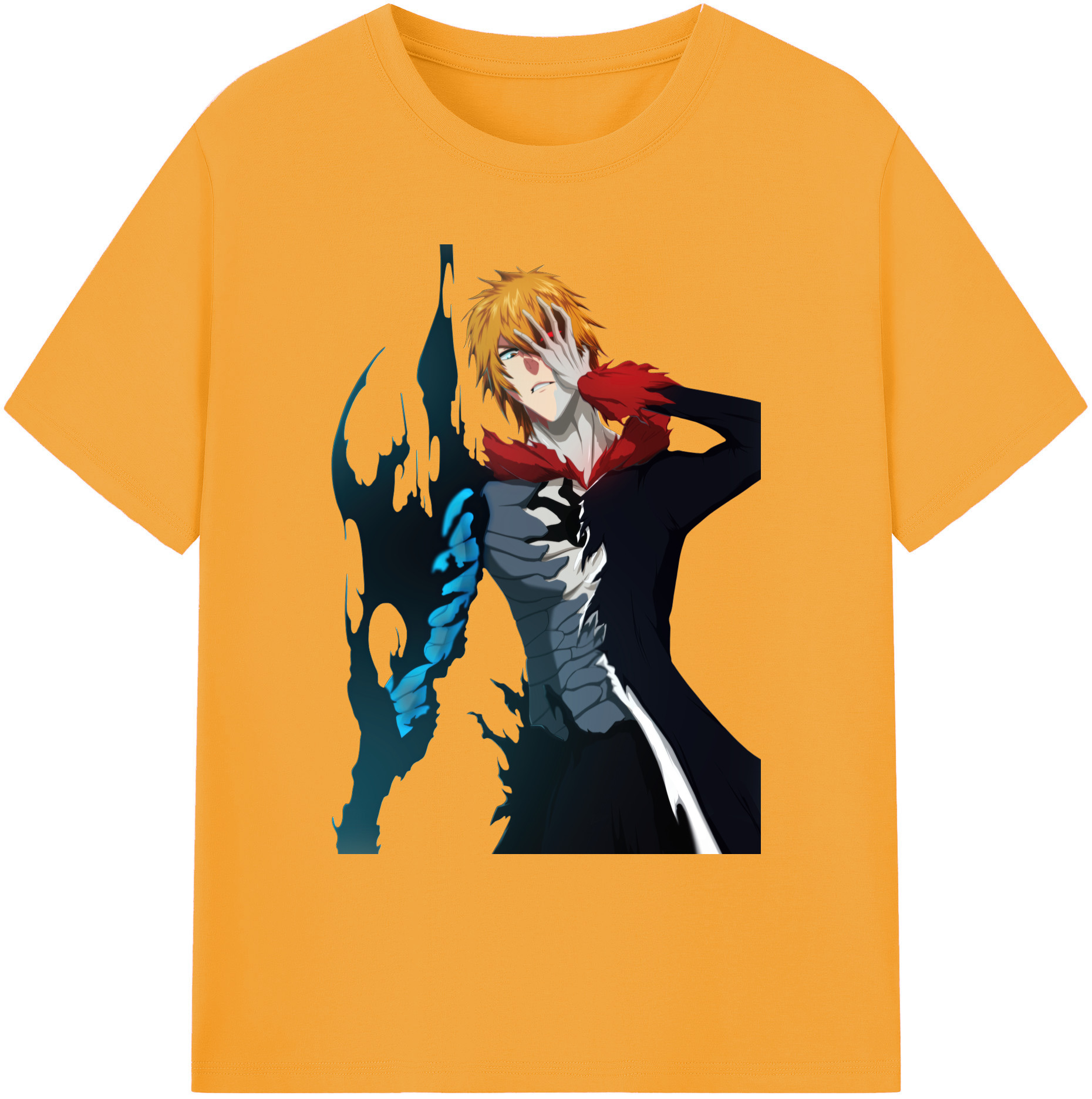 （画像用） ブリーチ 黒崎一護（くろさき いちご）BLEACH Kurosaki Ichigo 綿100％ メンズ半袖Tシャツ｜肌触りやわらか＆通気性