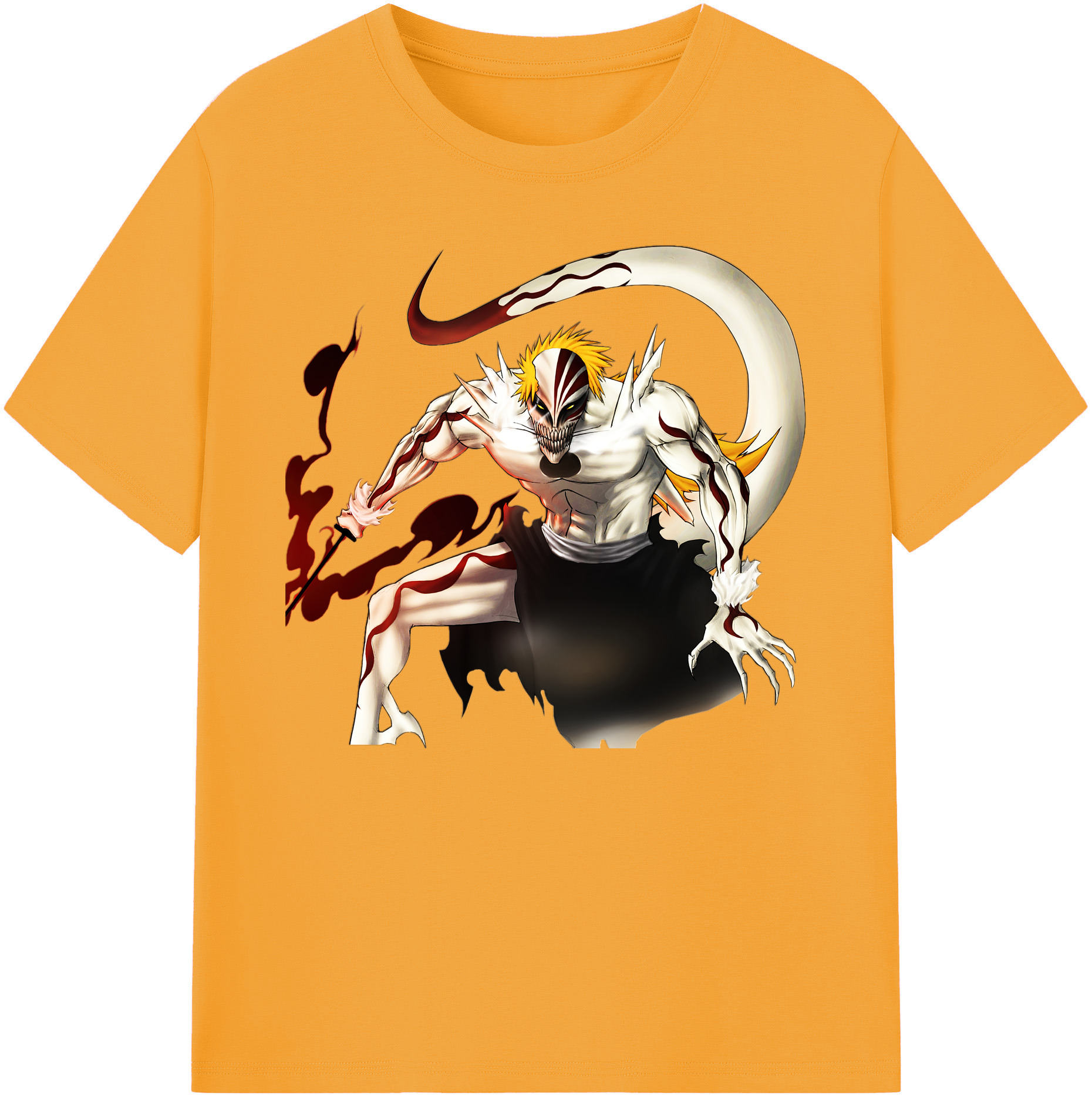 （画像用） ブリーチ 黒崎一護（くろさき いちご）BLEACH Kurosaki Ichigo 綿100％ メンズ半袖Tシャツ｜肌触りやわらか＆通気性