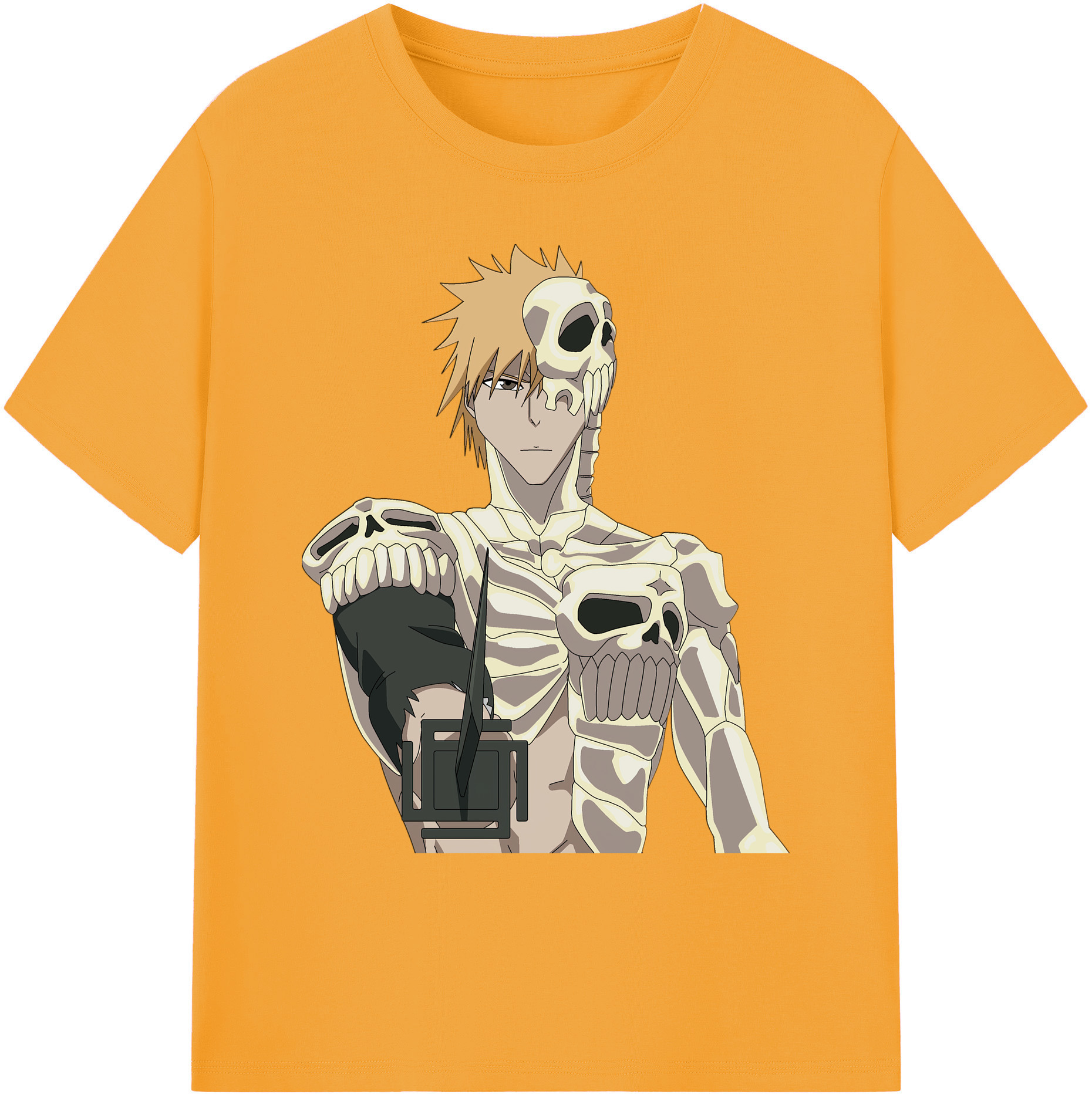 （画像用） ブリーチ 黒崎一護（くろさき いちご）BLEACH Kurosaki Ichigo 綿100％ メンズ半袖Tシャツ｜肌触りやわらか＆通気性