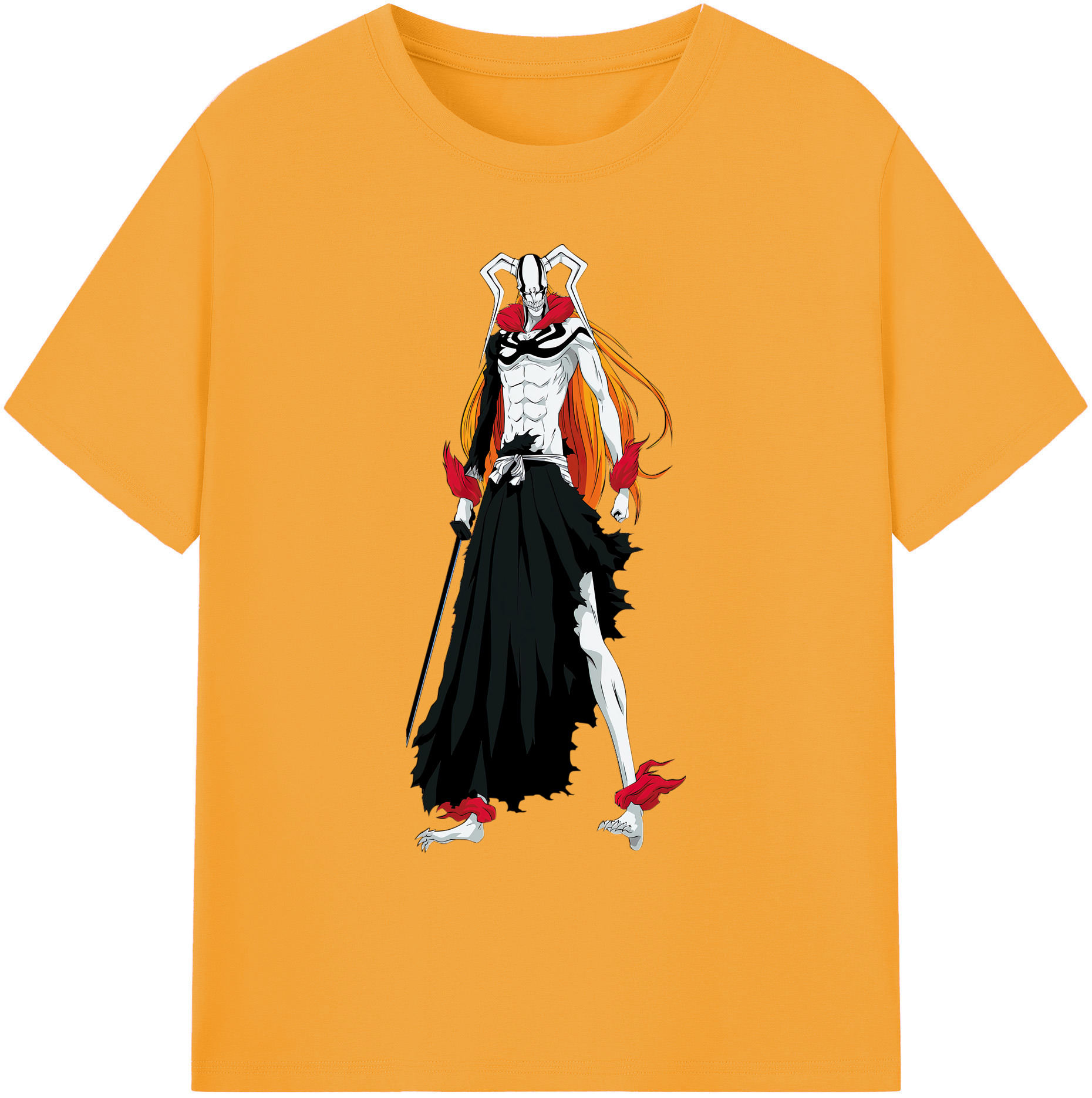 （画像用） ブリーチ 黒崎一護（くろさき いちご）BLEACH Kurosaki Ichigo 綿100％ メンズ半袖Tシャツ｜肌触りやわらか＆通気性