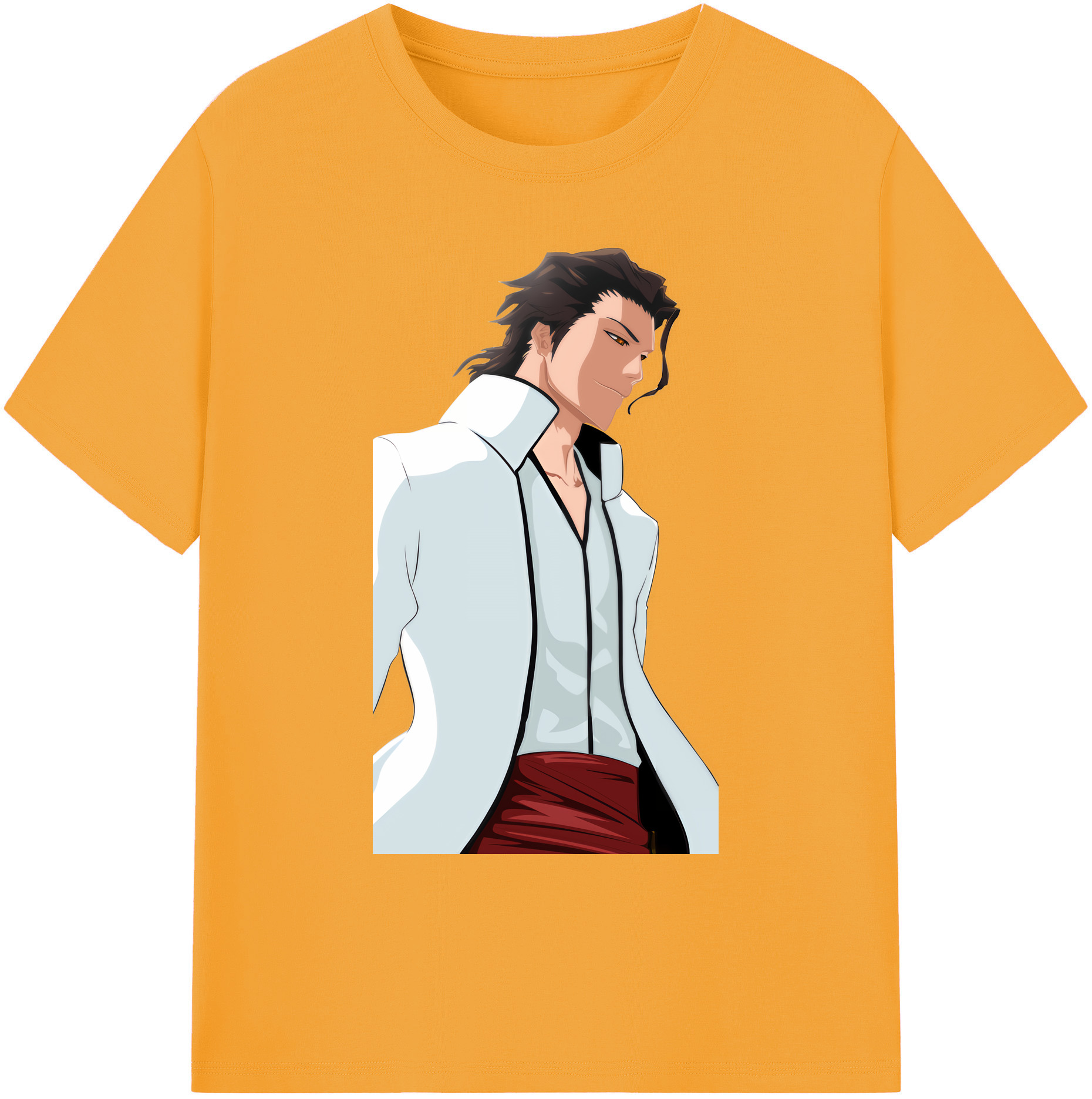 （画像用） ブリーチ 藍染 惣右介（あいぜん そうすけ） BLEACH Aizen Sousuke 綿100％ メンズ半袖Tシャツ｜肌触りやわらか＆通気性