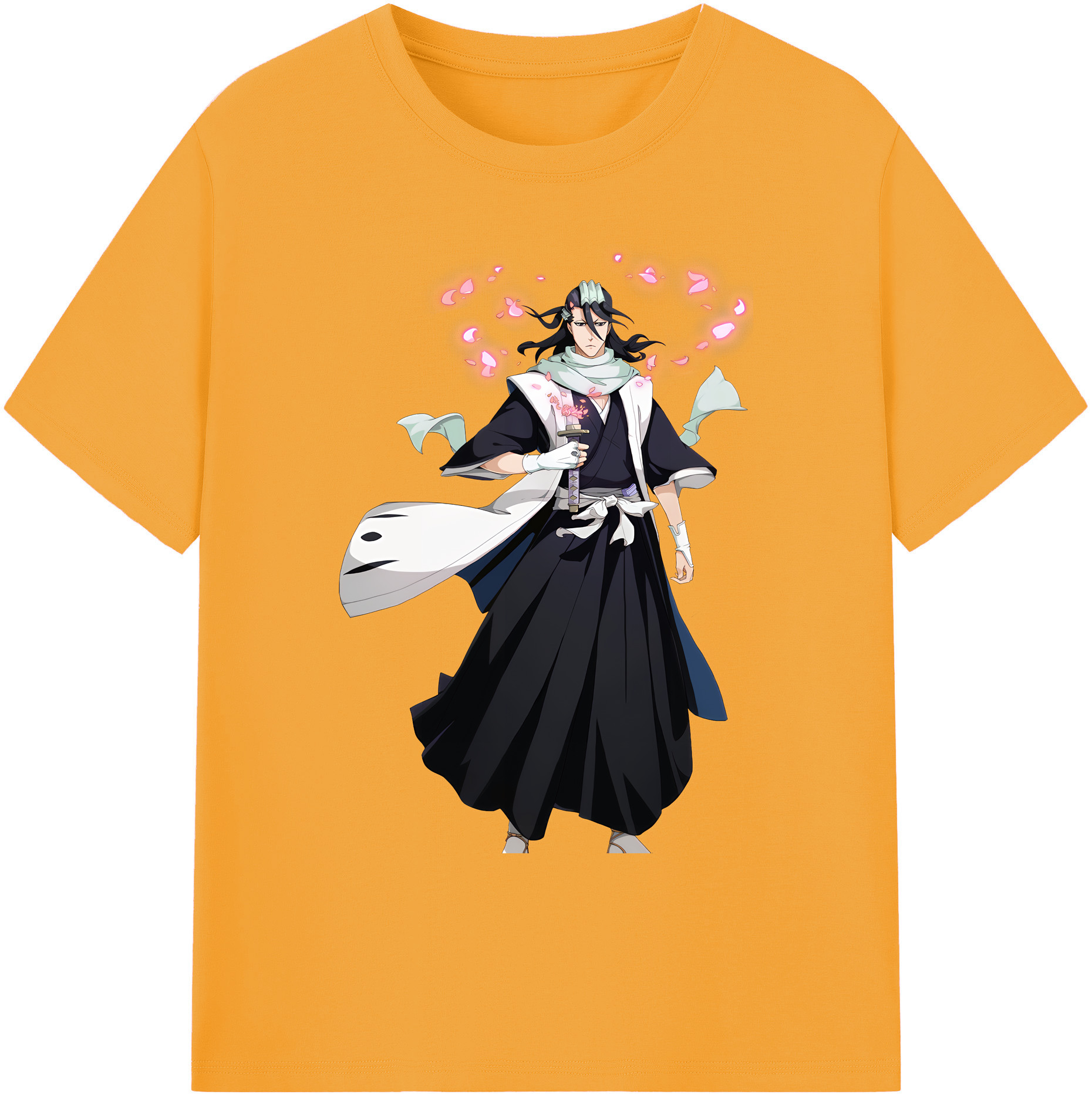 （画像用） ブリーチ くちき びゃくや BLEACH Kuchiki Byakuya 綿100％ メンズ半袖Tシャツ｜肌触りやわらか＆通気性