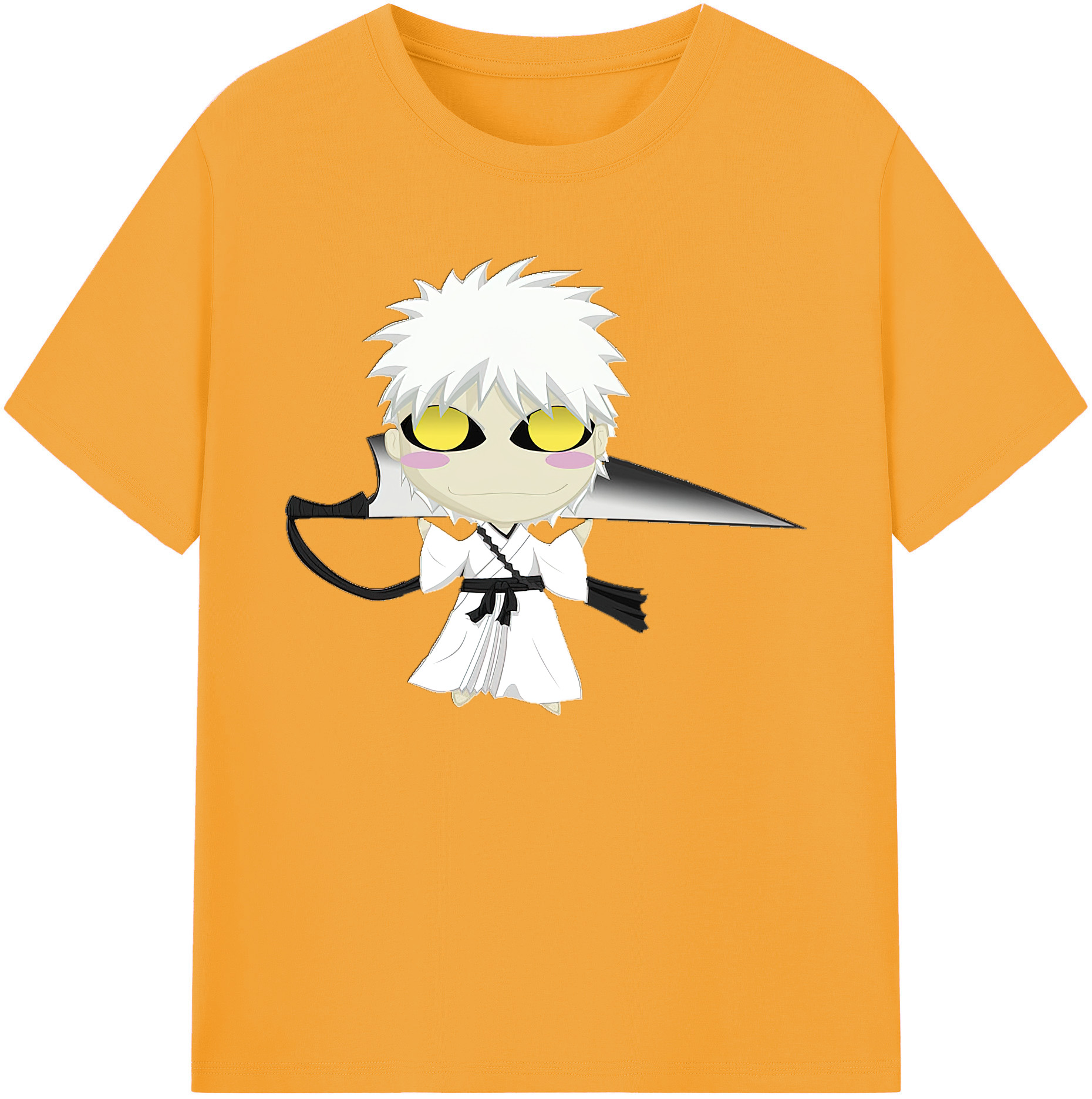 （画像用） ブリーチ 黒崎一護（くろさき いちご）BLEACH Kurosaki Ichigo 綿100％ メンズ半袖Tシャツ｜肌触りやわらか＆通気性