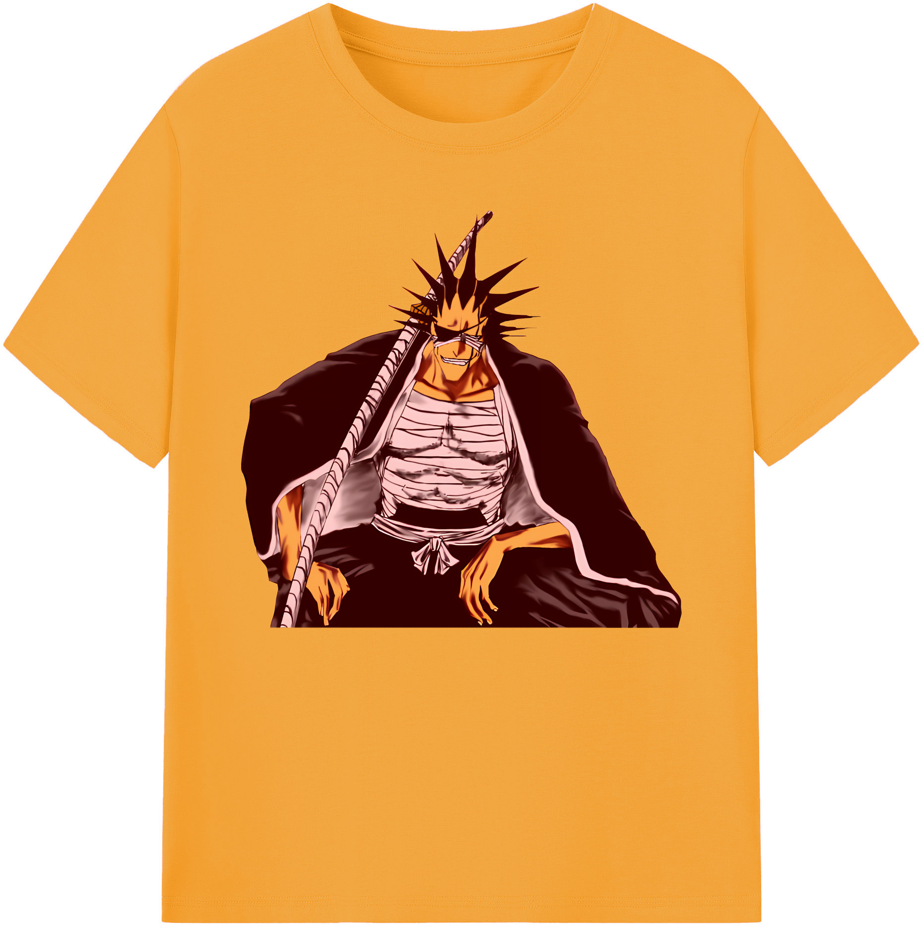 （画像用） ブリーチ ざらき けんぱち BLEACH Zaraki Kenpachi 綿100％ メンズ半袖Tシャツ｜肌触りやわらか＆通気性