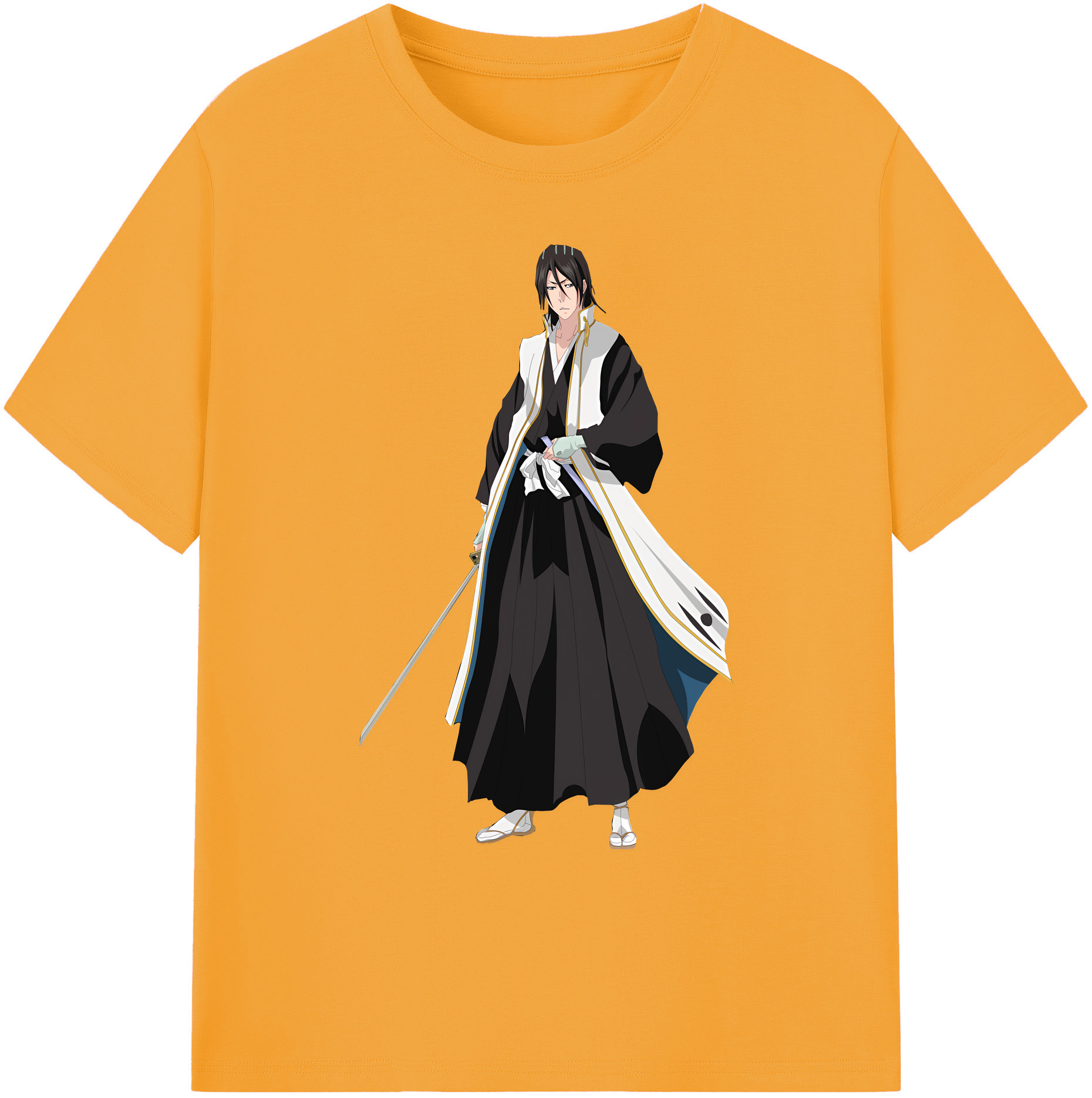 （画像用） ブリーチ くちき びゃくや BLEACH Kuchiki Byakuya 綿100％ メンズ半袖Tシャツ｜肌触りやわらか＆通気性