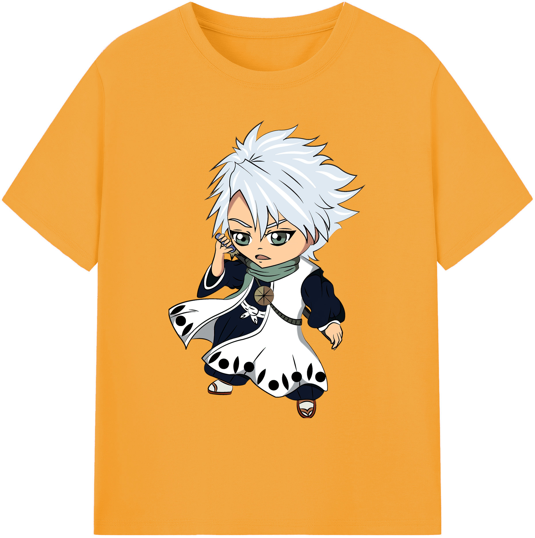 （画像用） ブリーチ 日番谷冬獅郎（ひつがや とうしろう） BLEACH Hitsugaya Toushirou 綿100％ メンズ半袖Tシャツ｜肌触りやわらか＆通気性