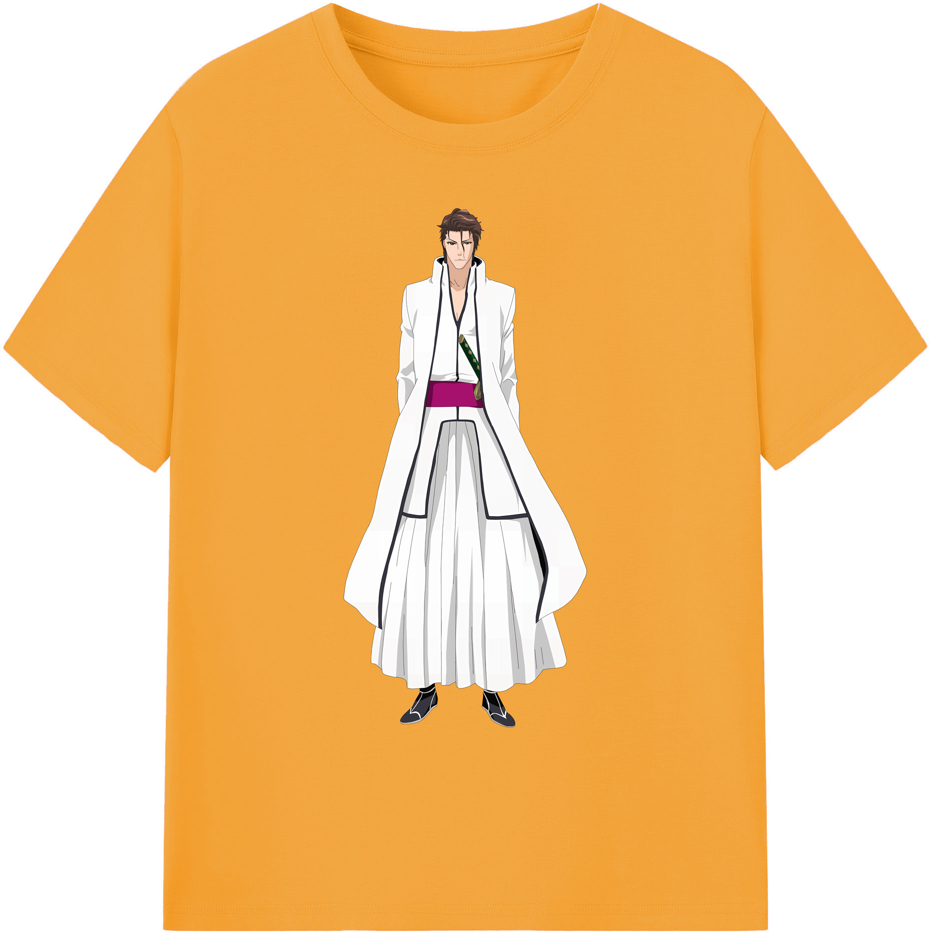 （画像用） ブリーチ 藍染 惣右介（あいぜん そうすけ） BLEACH Aizen Sousuke 綿100％ メンズ半袖Tシャツ｜肌触りやわらか＆通気性