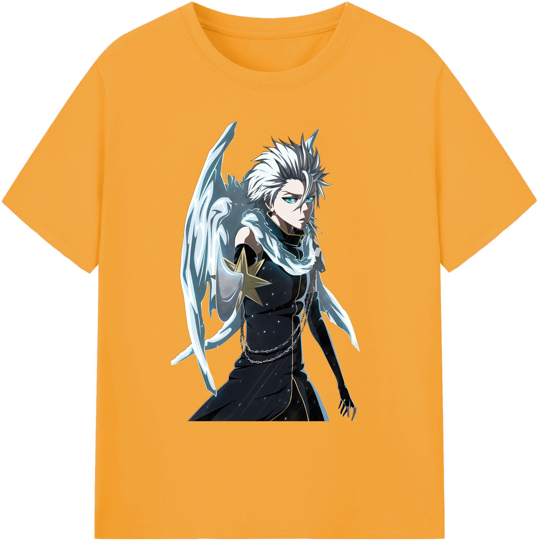 （画像用） ブリーチ 日番谷冬獅郎（ひつがや とうしろう） BLEACH Hitsugaya Toushirou 綿100％ メンズ半袖Tシャツ｜肌触りやわらか＆通気性