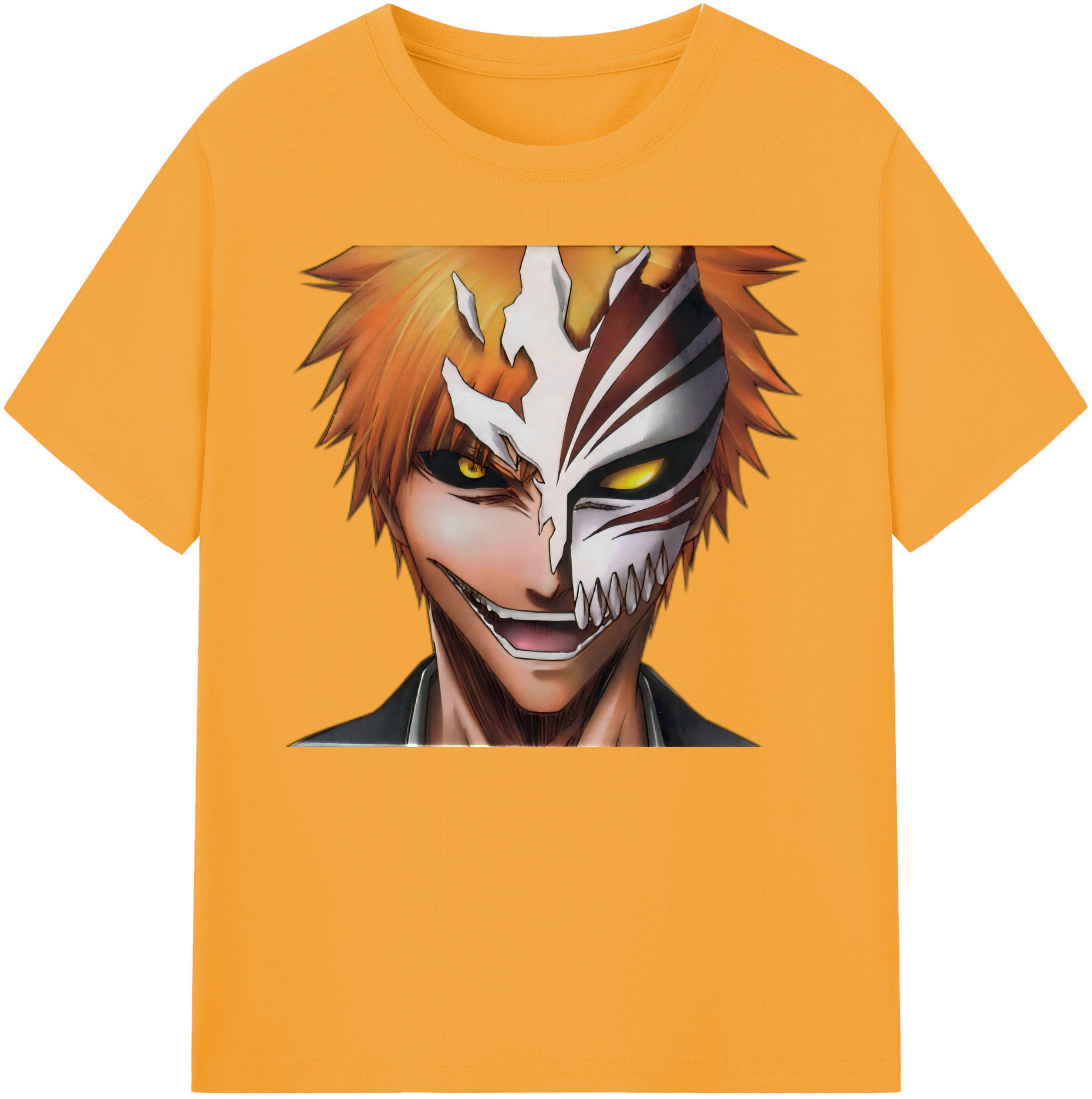 （画像用） ブリーチ 黒崎一護（くろさき いちご）BLEACH Kurosaki Ichigo 綿100％ メンズ半袖Tシャツ｜肌触りやわらか＆通気性