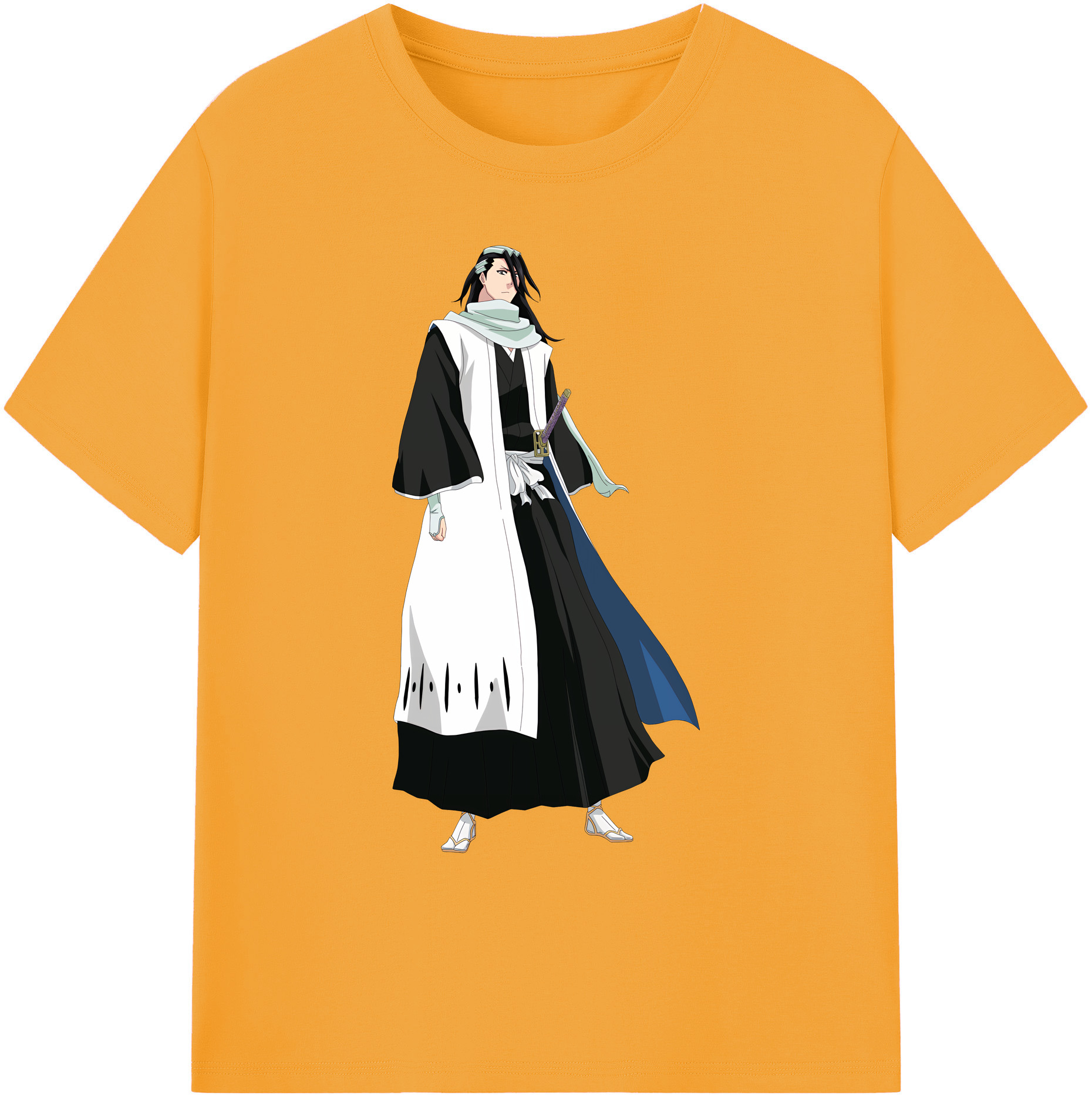 （画像用） ブリーチ くちき びゃくや BLEACH Kuchiki Byakuya 綿100％ メンズ半袖Tシャツ｜肌触りやわらか＆通気性