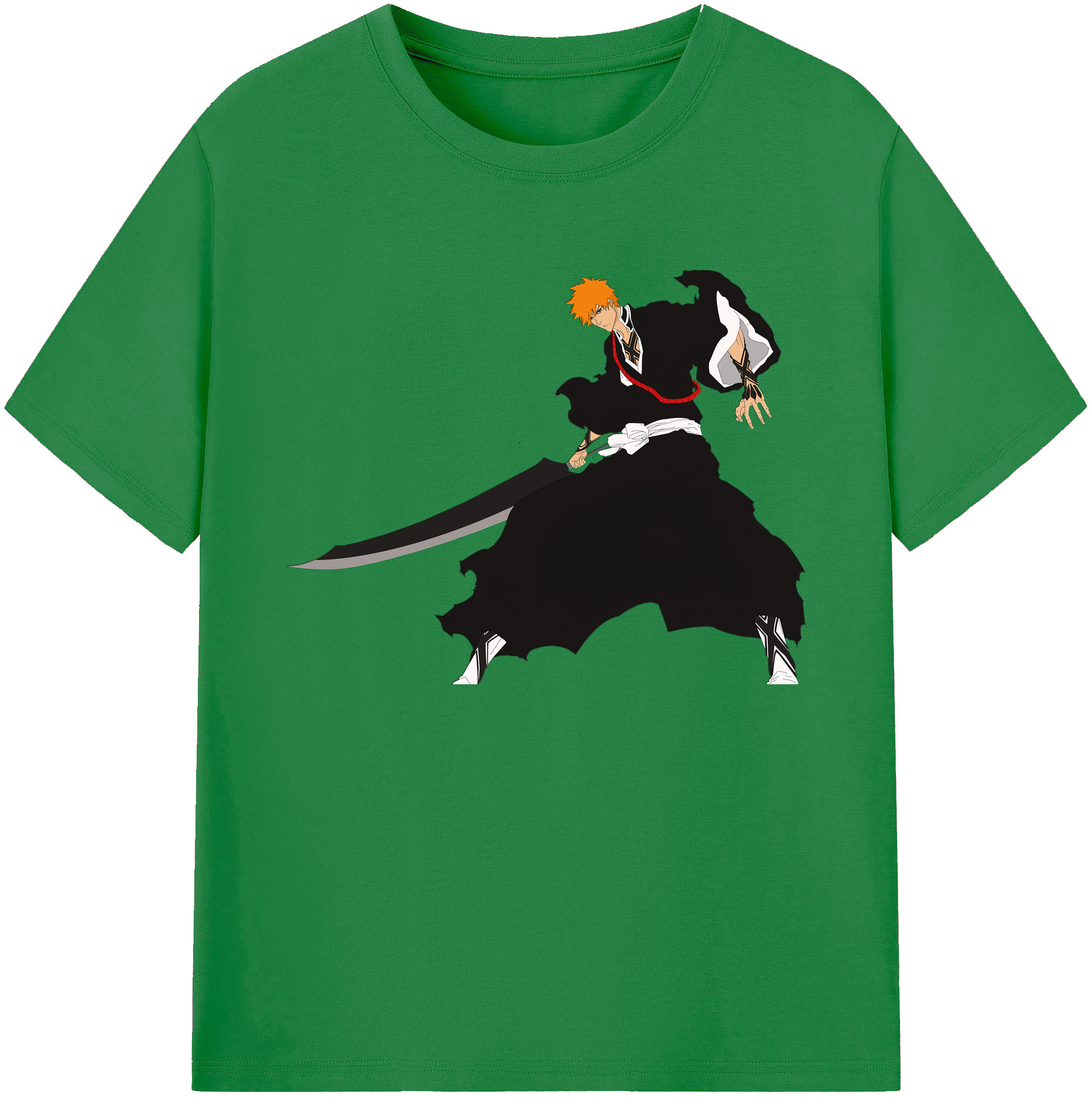（画像用） ブリーチ 黒崎一護（くろさき いちご）BLEACH Kurosaki Ichigo 綿100％ メンズ半袖Tシャツ｜肌触りやわらか＆通気性