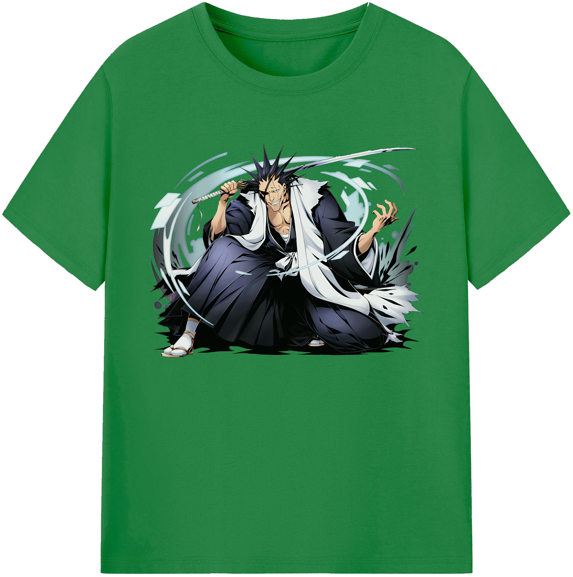 （画像用） ブリーチ ざらき けんぱち BLEACH Zaraki Kenpachi 綿100％ メンズ半袖Tシャツ｜肌触りやわらか＆通気性