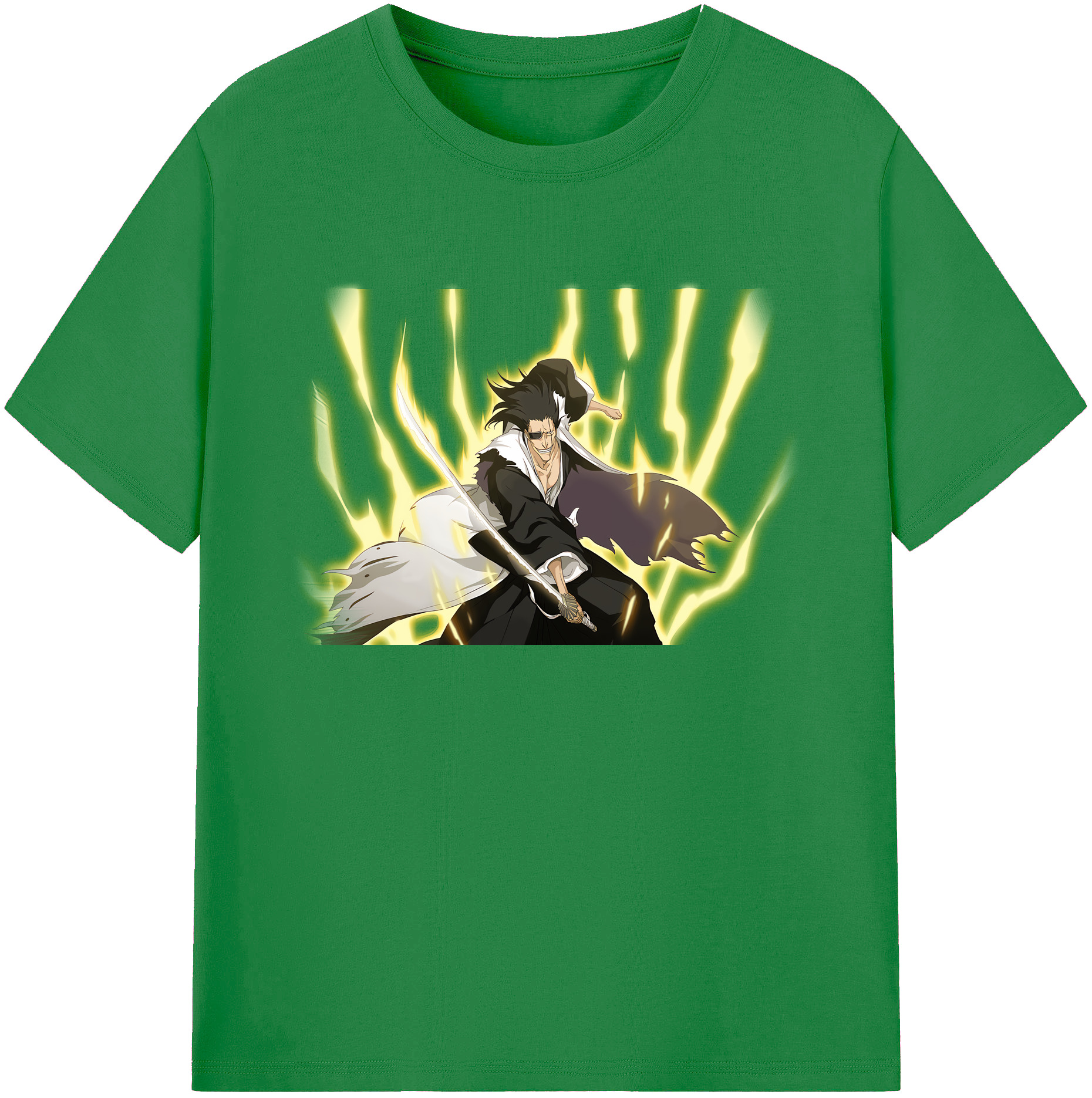 （画像用） ブリーチ ざらき けんぱち BLEACH Zaraki Kenpachi 綿100％ メンズ半袖Tシャツ｜肌触りやわらか＆通気性