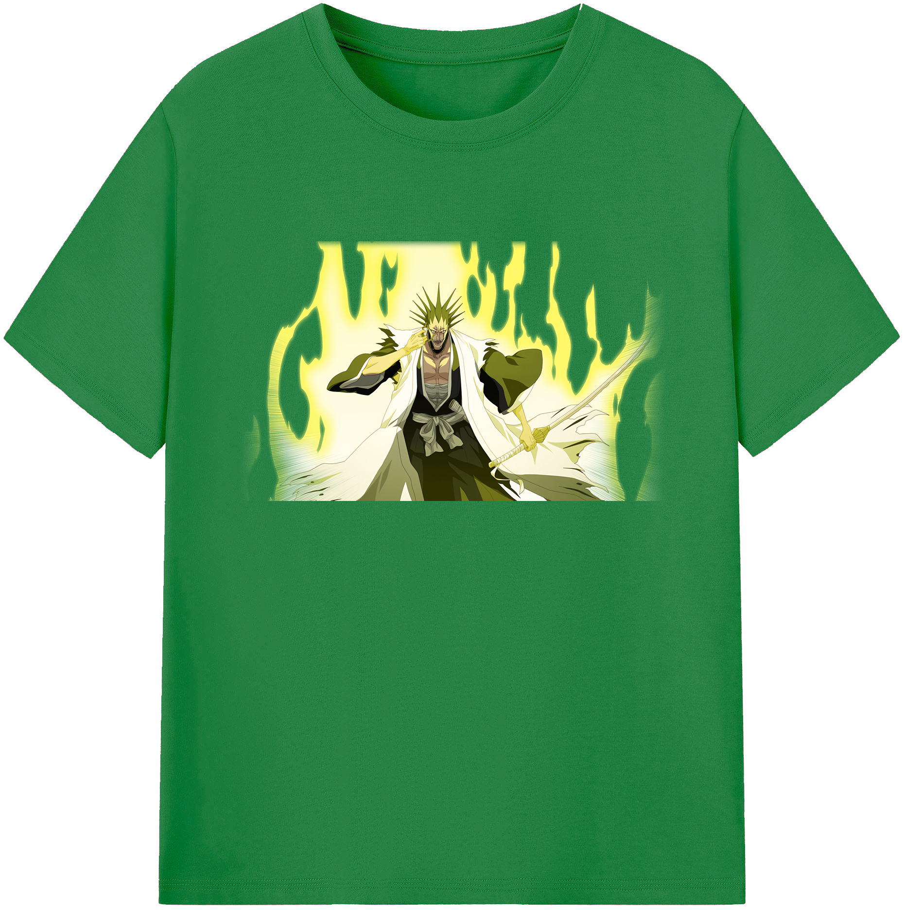 （画像用） ブリーチ ざらき けんぱち BLEACH Zaraki Kenpachi 綿100％ メンズ半袖Tシャツ｜肌触りやわらか＆通気性