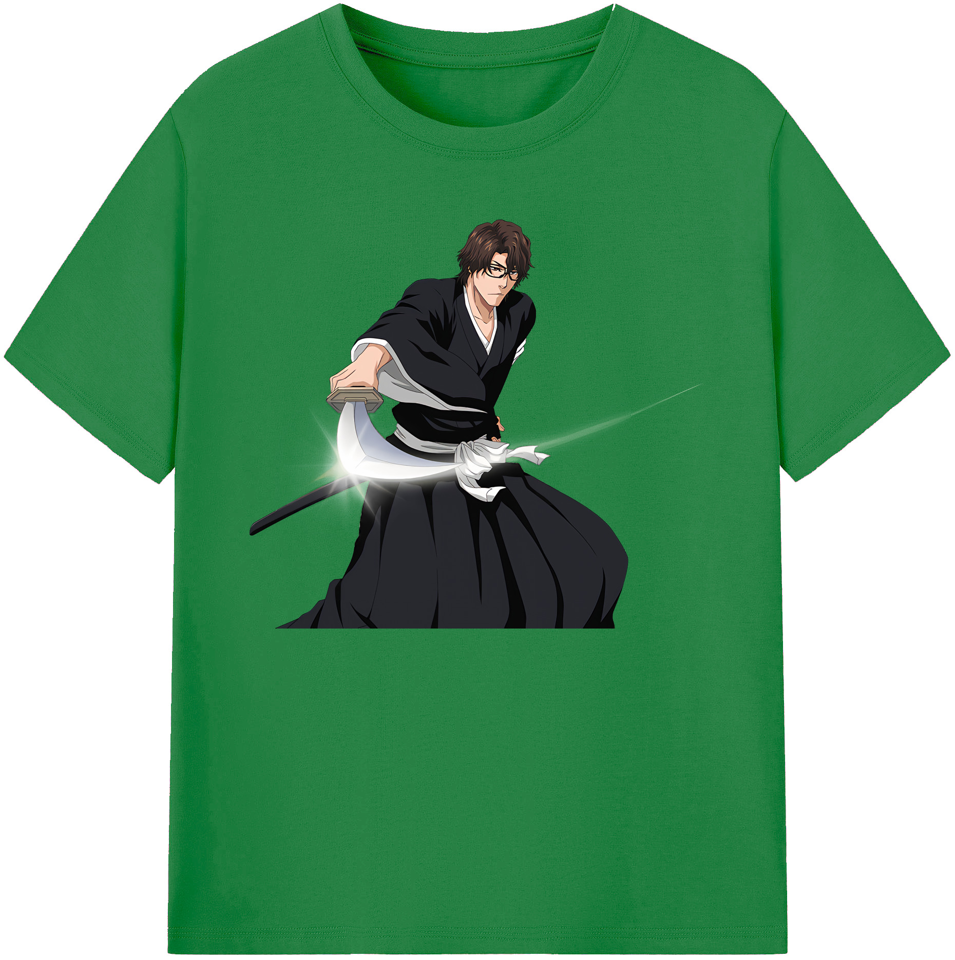 （画像用） ブリーチ 藍染 惣右介（あいぜん そうすけ） BLEACH Aizen Sousuke 綿100％ メンズ半袖Tシャツ｜肌触りやわらか＆通気性