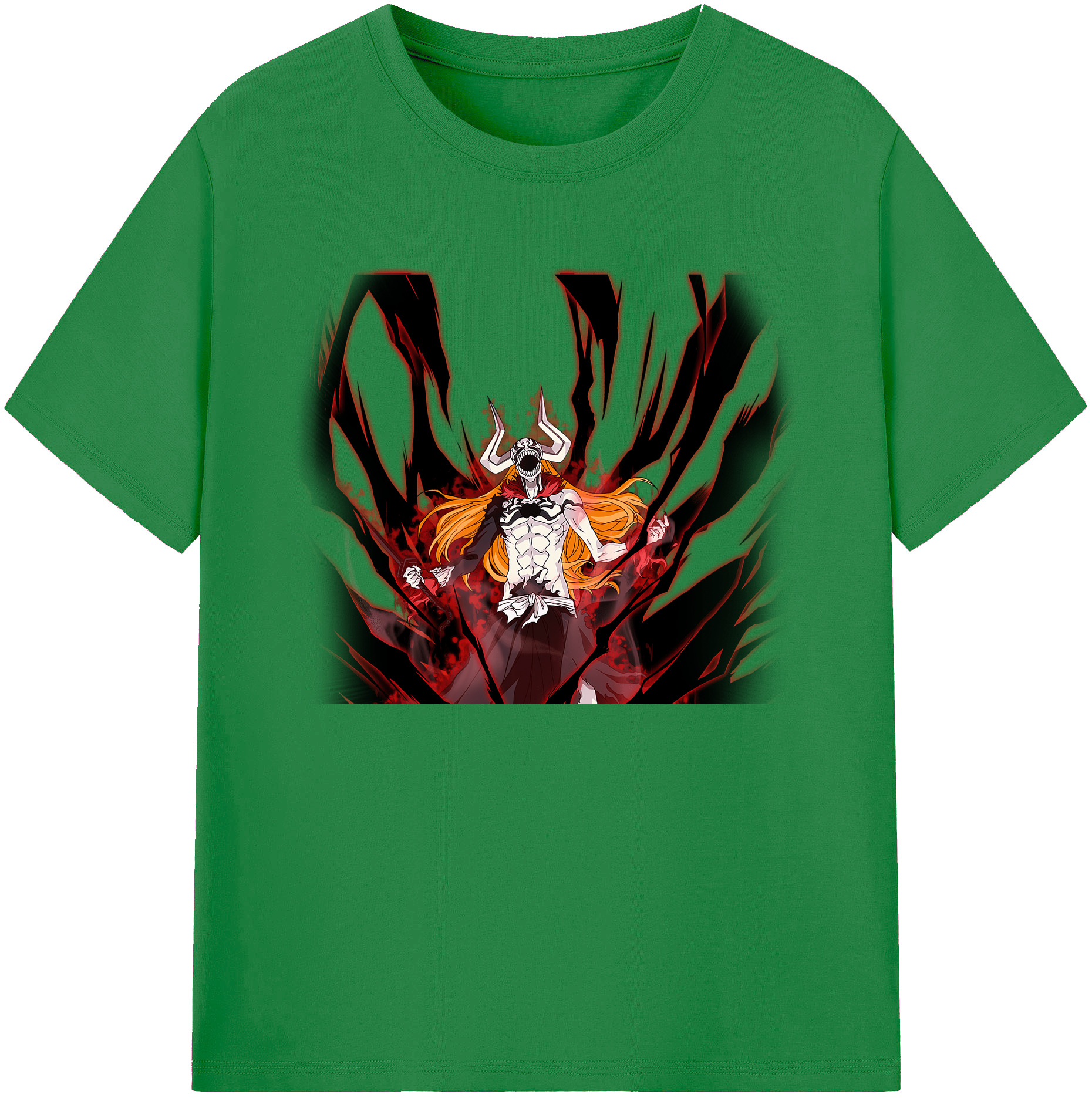 （画像用） ブリーチ 黒崎一護（くろさき いちご）BLEACH Kurosaki Ichigo 綿100％ メンズ半袖Tシャツ｜肌触りやわらか＆通気性