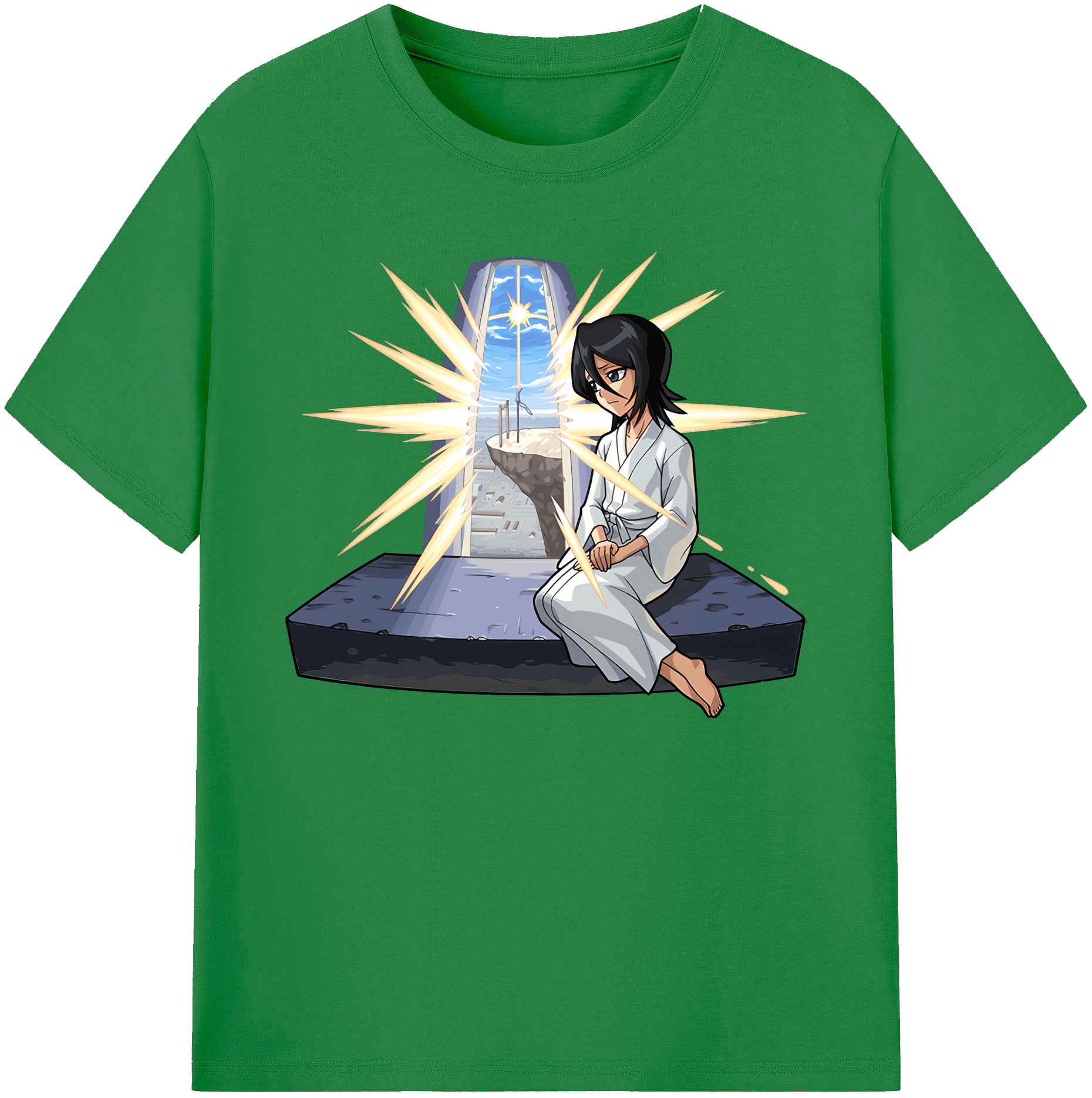 （画像用） ブリーチ 朽木ルキア BLEACH Kuchiki Rukia 綿100％ メンズ半袖Tシャツ｜肌触りやわらか＆通気性