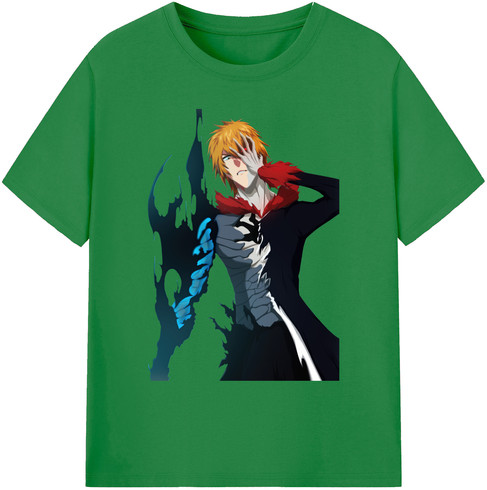 （画像用） ブリーチ 黒崎一護（くろさき いちご）BLEACH Kurosaki Ichigo 綿100％ メンズ半袖Tシャツ｜肌触りやわらか＆通気性