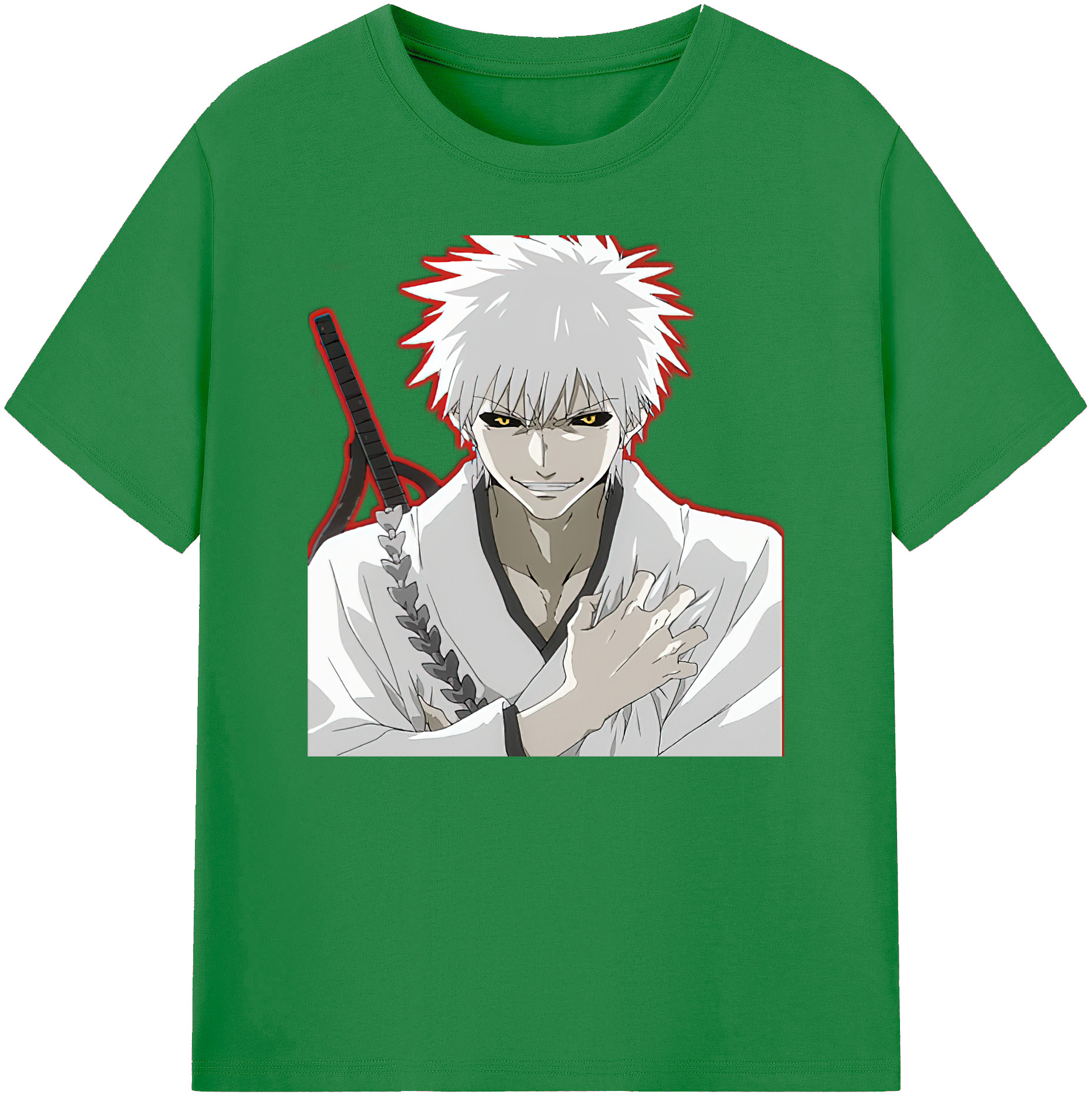 （画像用） ブリーチ 黒崎一護（くろさき いちご）BLEACH Kurosaki Ichigo 綿100％ メンズ半袖Tシャツ｜肌触りやわらか＆通気性