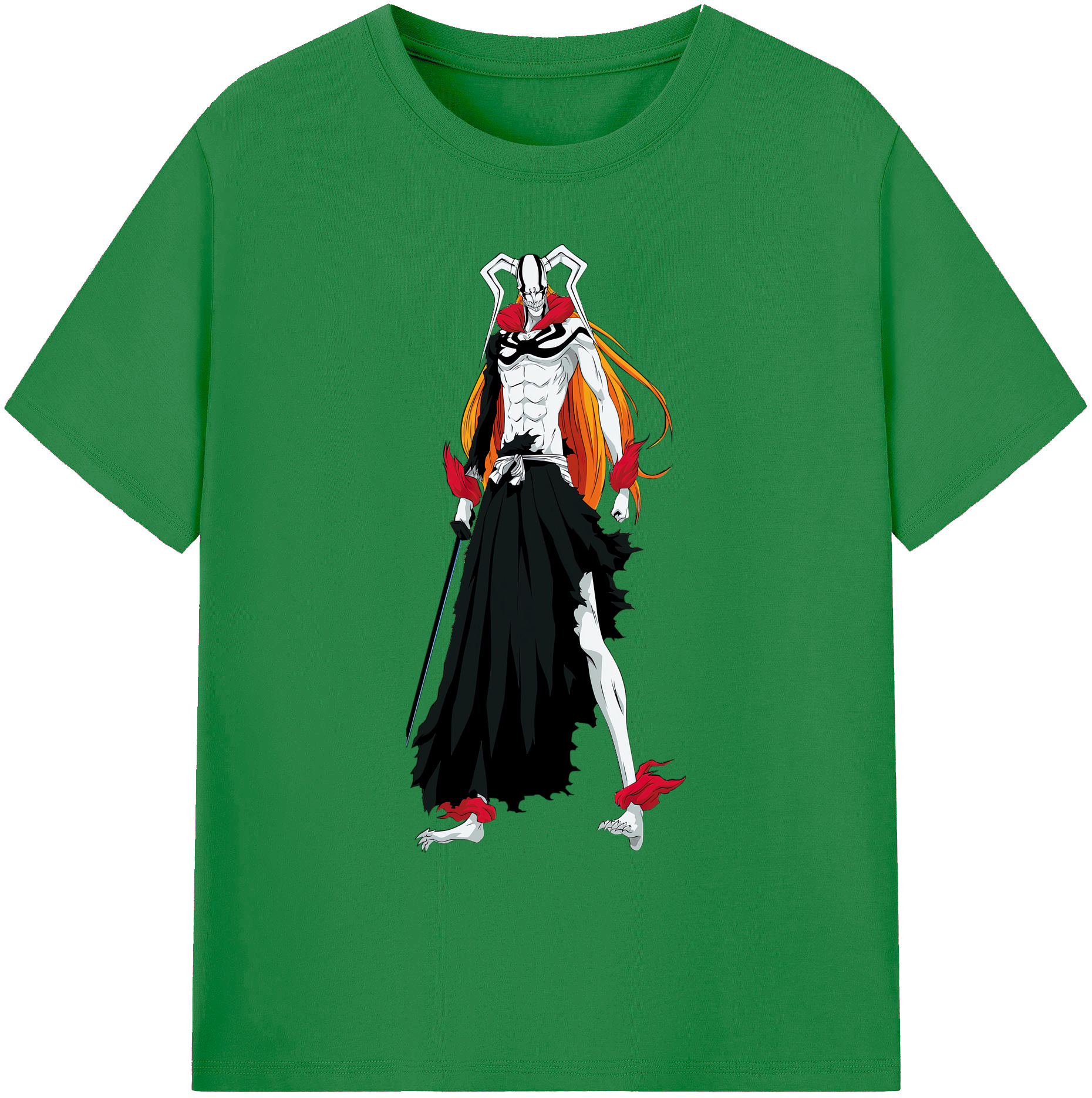 （画像用） ブリーチ 黒崎一護（くろさき いちご）BLEACH Kurosaki Ichigo 綿100％ メンズ半袖Tシャツ｜肌触りやわらか＆通気性