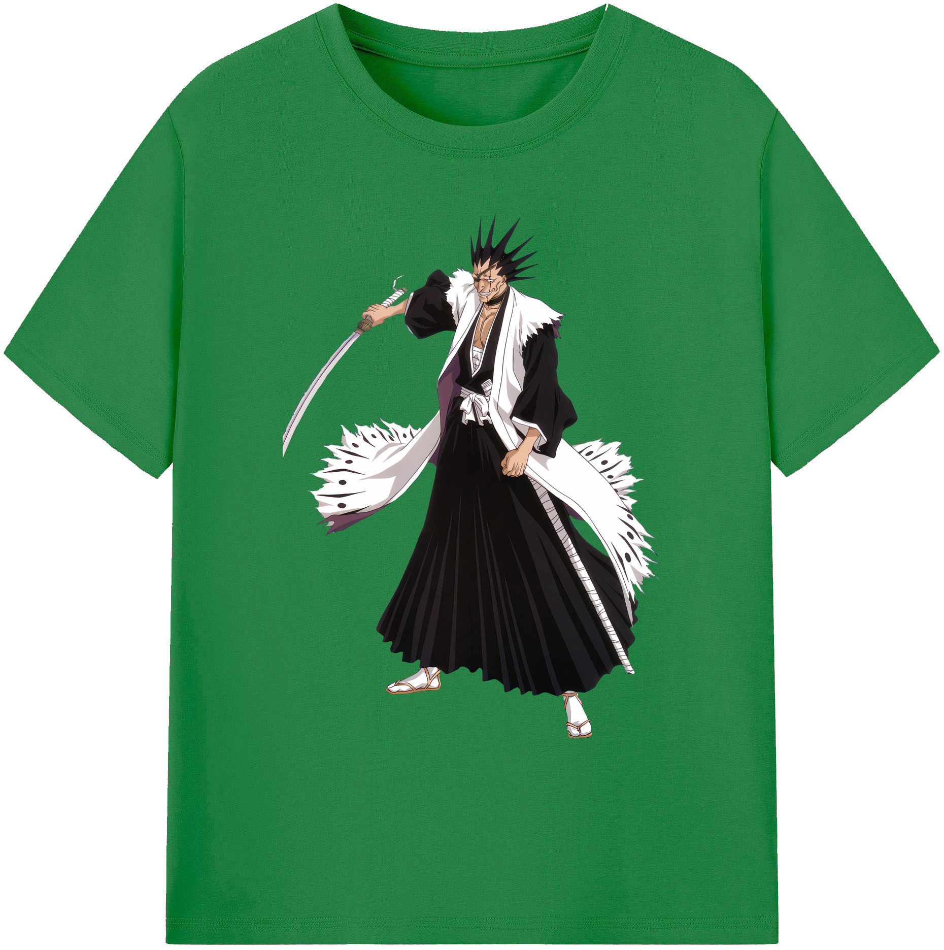 （画像用） ブリーチ ざらき けんぱち BLEACH Zaraki Kenpachi 綿100％ メンズ半袖Tシャツ｜肌触りやわらか＆通気性