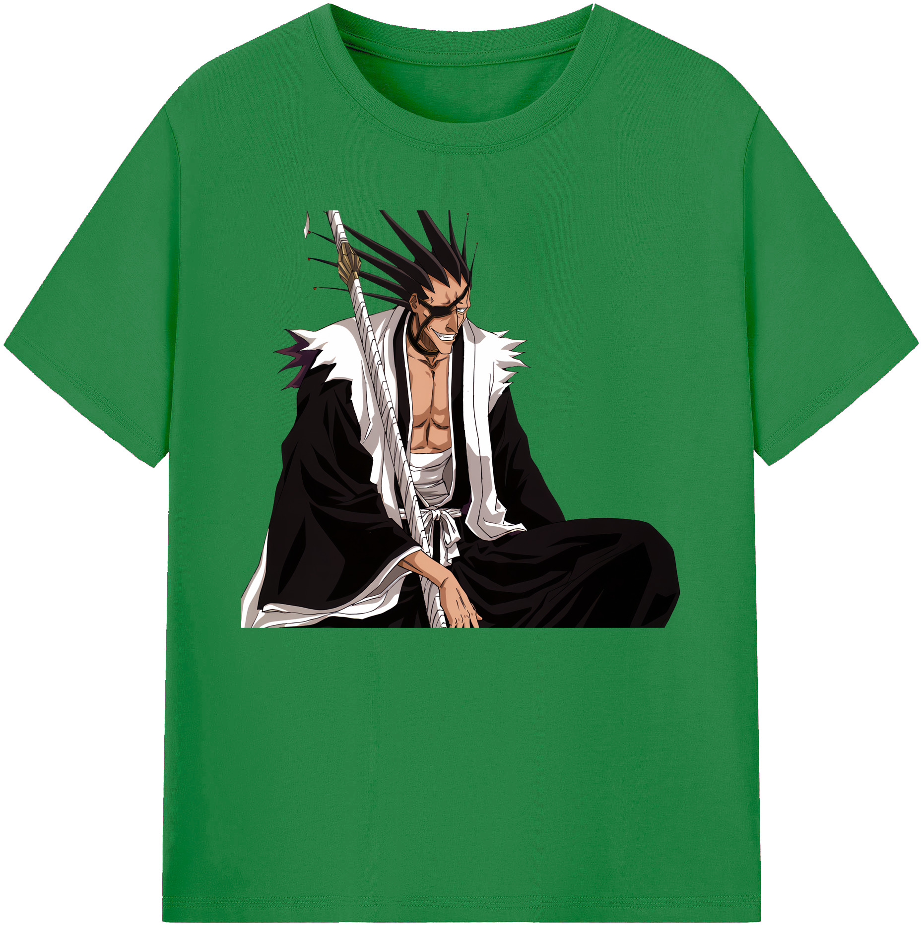 （画像用） ブリーチ ざらき けんぱち BLEACH Zaraki Kenpachi 綿100％ メンズ半袖Tシャツ｜肌触りやわらか＆通気性