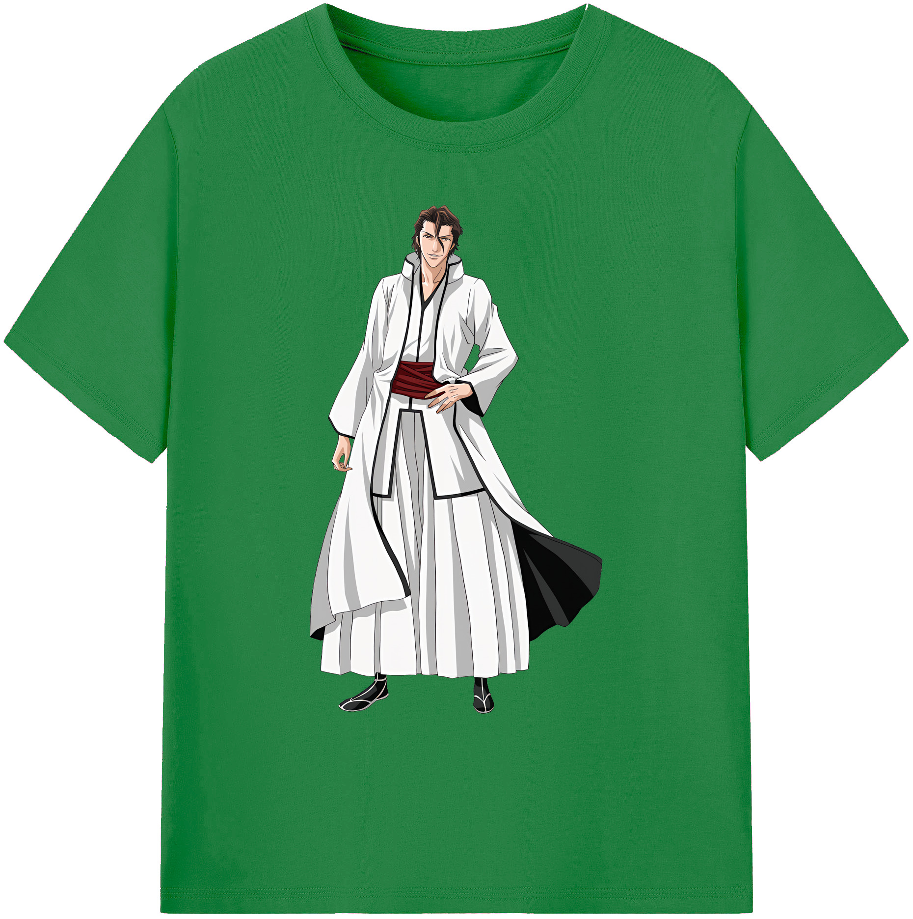 （画像用） ブリーチ 藍染 惣右介（あいぜん そうすけ） BLEACH Aizen Sousuke 綿100％ メンズ半袖Tシャツ｜肌触りやわらか＆通気性