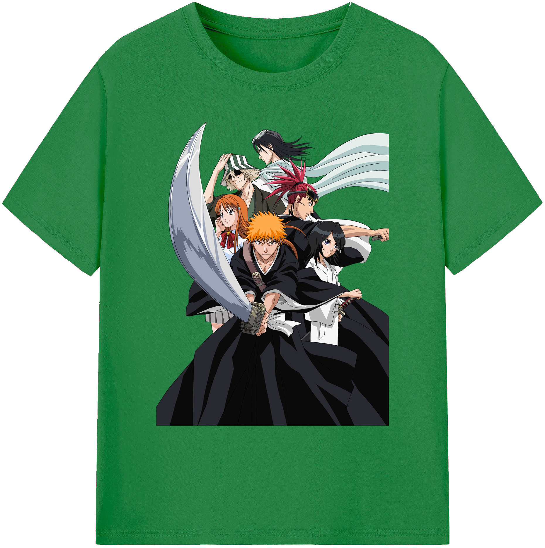 （画像用） ブリーチ 黒崎一護（くろさき いちご）BLEACH Kurosaki Ichigo 綿100％ メンズ半袖Tシャツ｜肌触りやわらか＆通気性