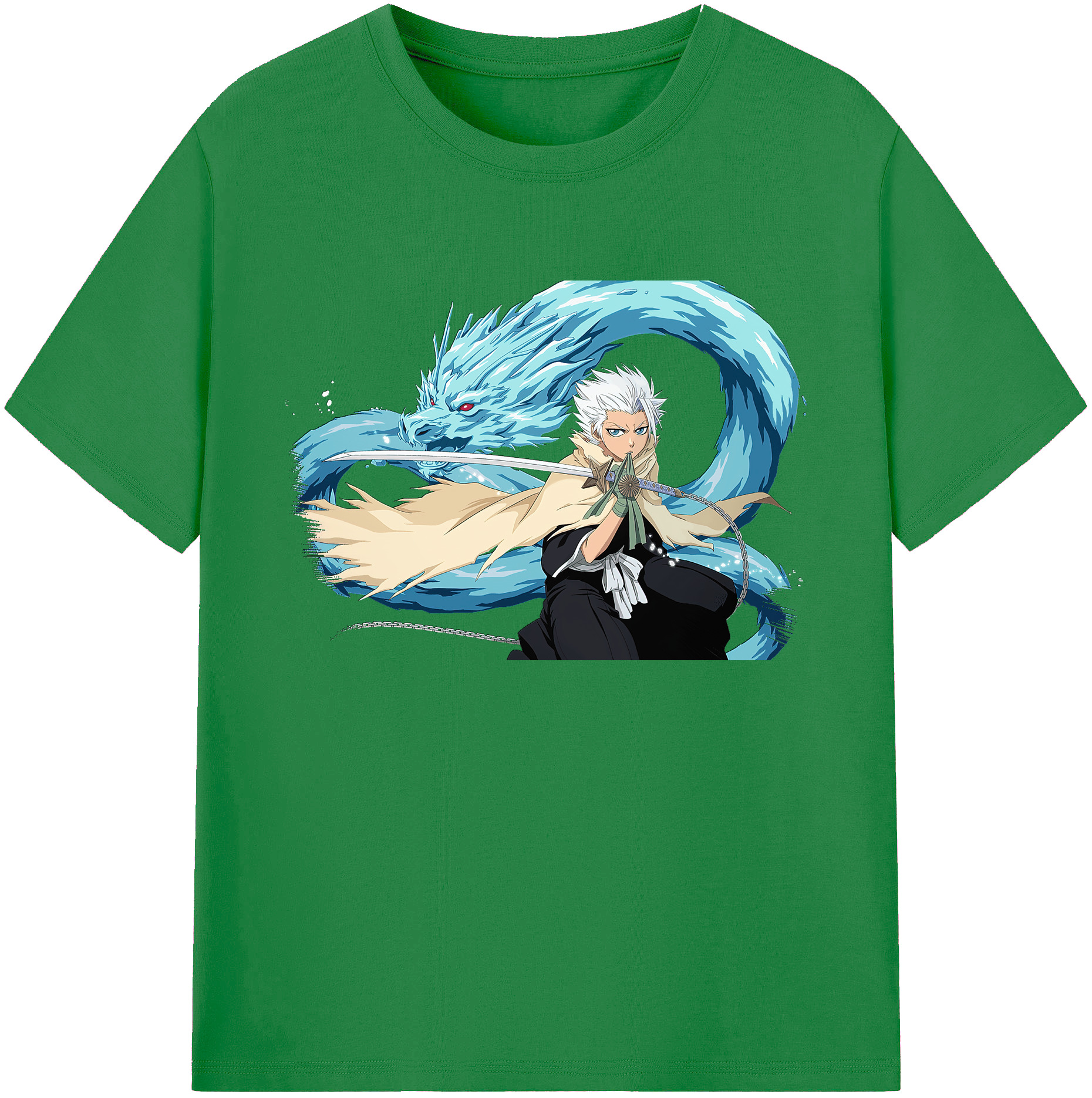 （画像用） ブリーチ 日番谷冬獅郎（ひつがや とうしろう） BLEACH Hitsugaya Toushirou 綿100％ メンズ半袖Tシャツ｜肌触りやわらか＆通気性
