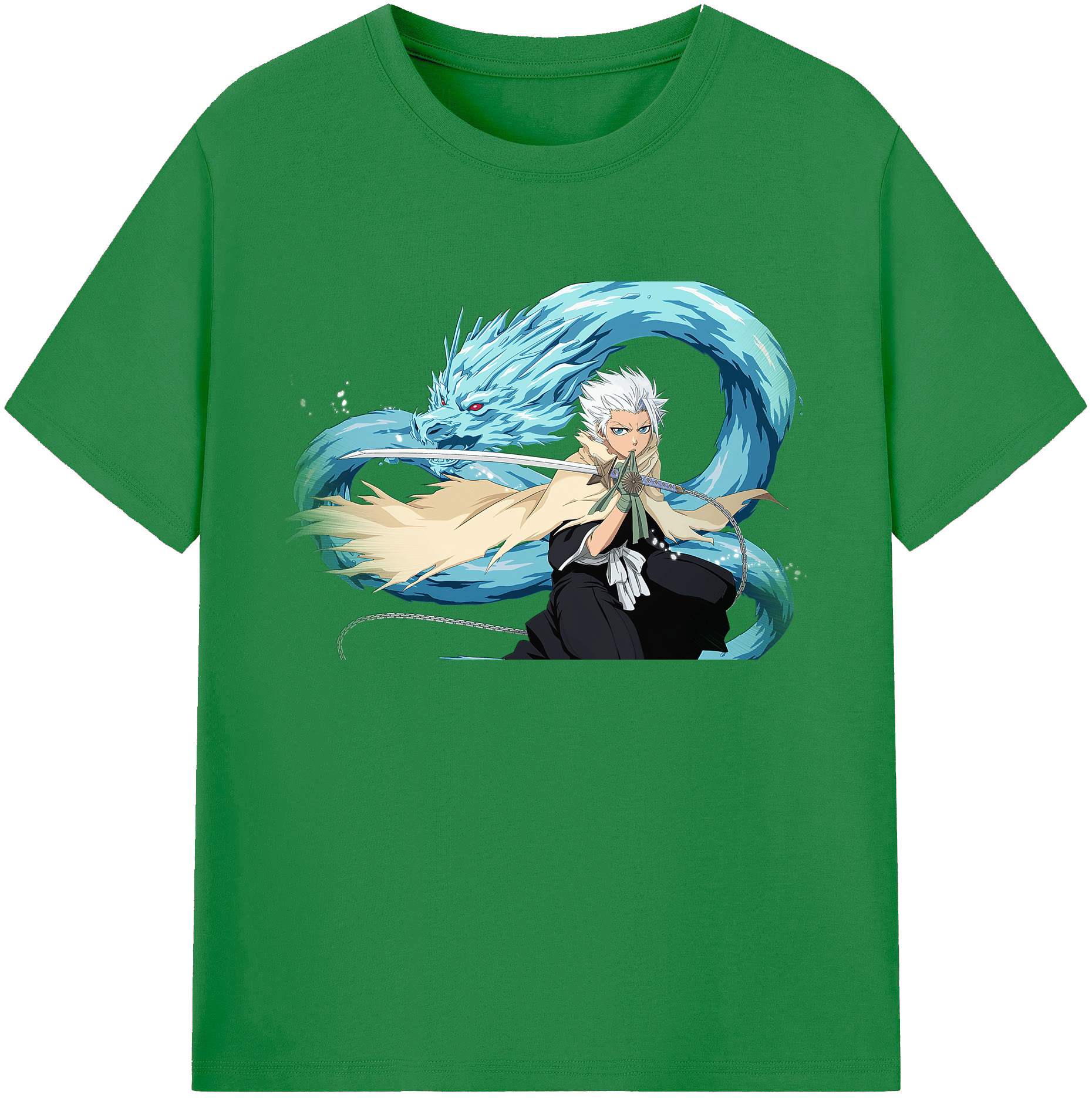 （画像用） ブリーチ 日番谷冬獅郎（ひつがや とうしろう） BLEACH Hitsugaya Toushirou 綿100％ メンズ半袖Tシャツ｜肌触りやわらか＆通気性