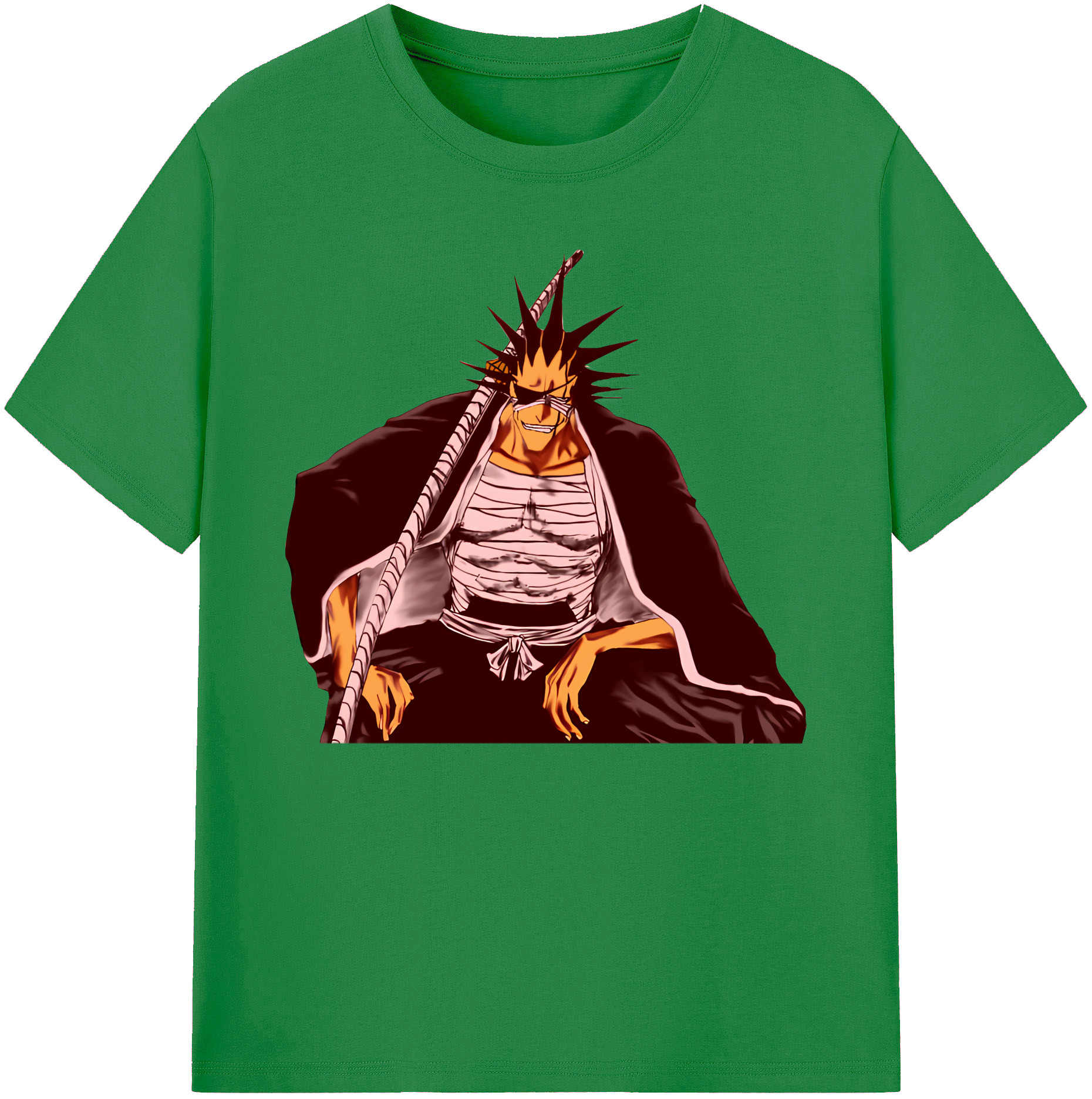 （画像用） ブリーチ ざらき けんぱち BLEACH Zaraki Kenpachi 綿100％ メンズ半袖Tシャツ｜肌触りやわらか＆通気性