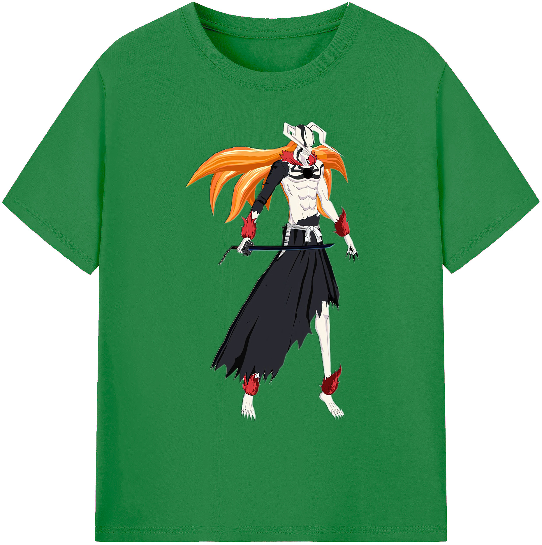 （画像用） ブリーチ 黒崎一護（くろさき いちご）BLEACH Kurosaki Ichigo 綿100％ メンズ半袖Tシャツ｜肌触りやわらか＆通気性