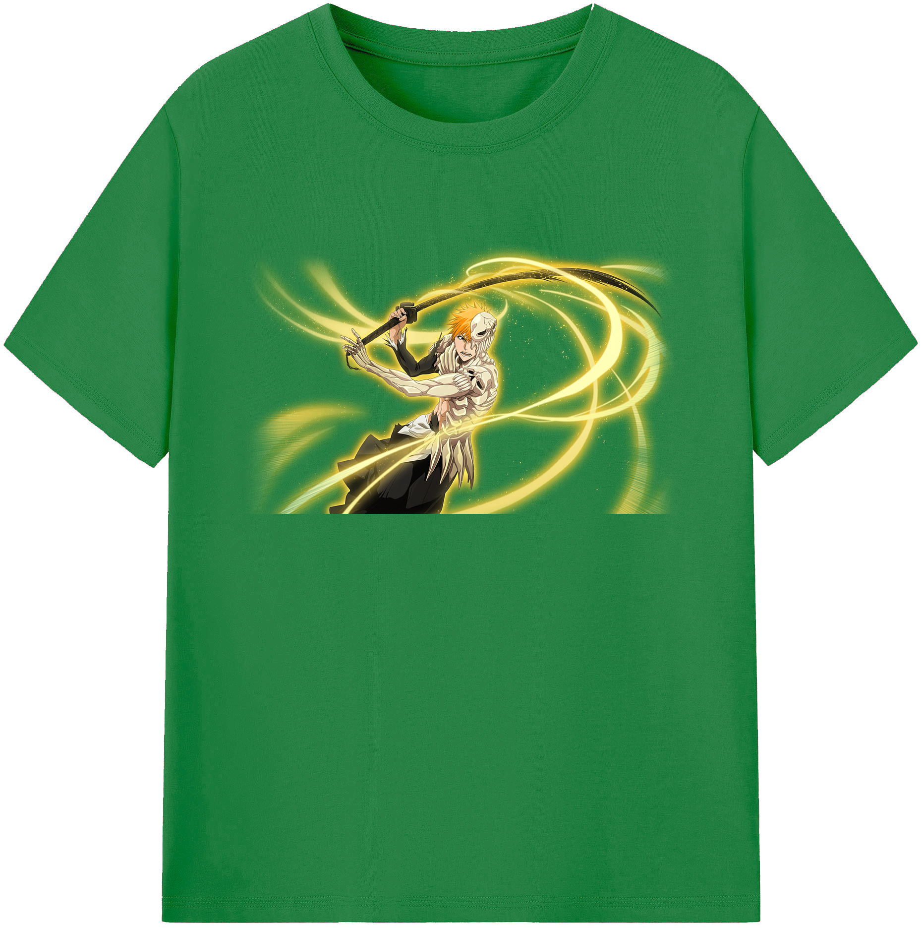 （画像用） ブリーチ 黒崎一護（くろさき いちご）BLEACH Kurosaki Ichigo 綿100％ メンズ半袖Tシャツ｜肌触りやわらか＆通気性