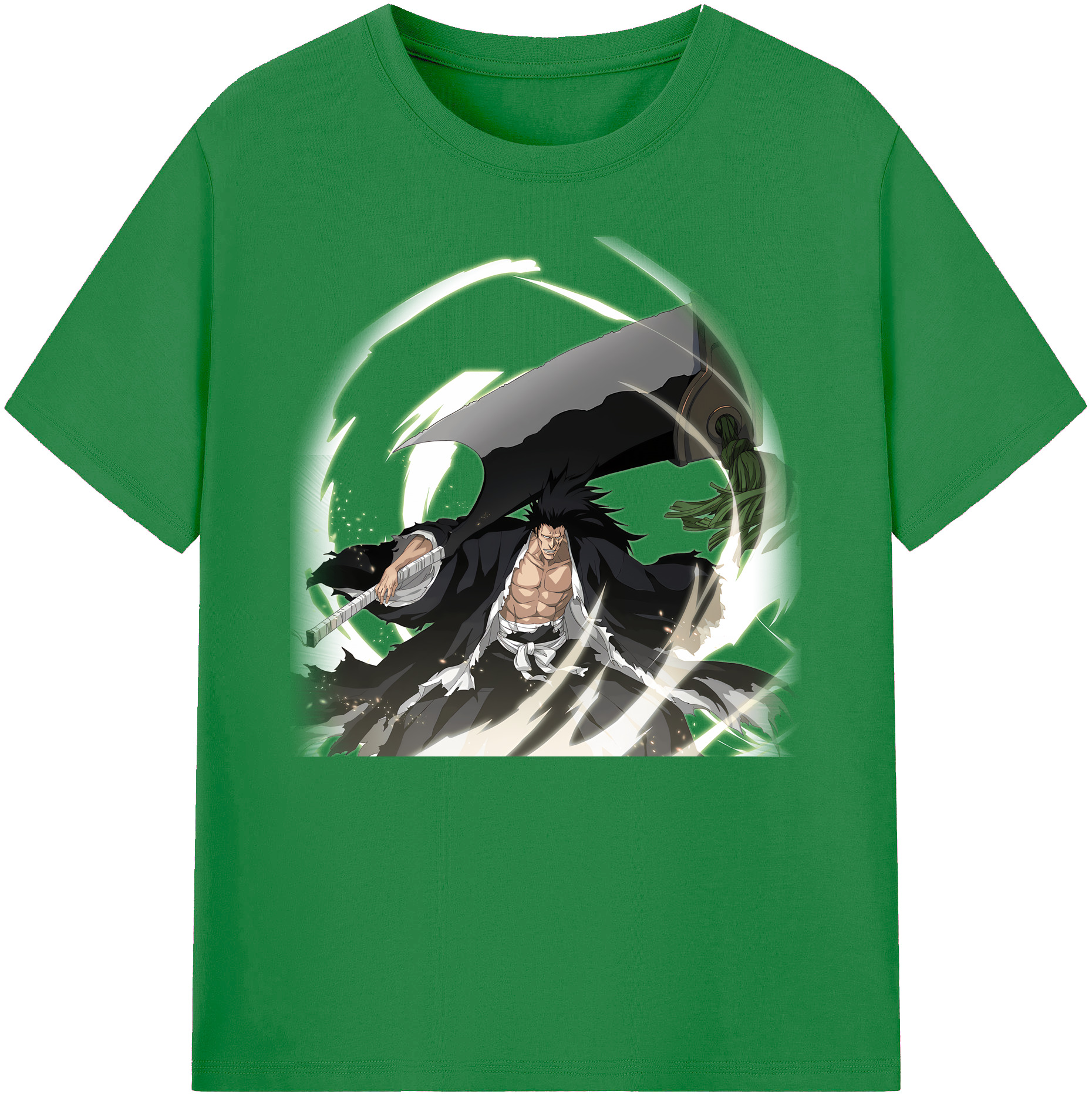 （画像用） ブリーチ ざらき けんぱち BLEACH Zaraki Kenpachi 綿100％ メンズ半袖Tシャツ｜肌触りやわらか＆通気性