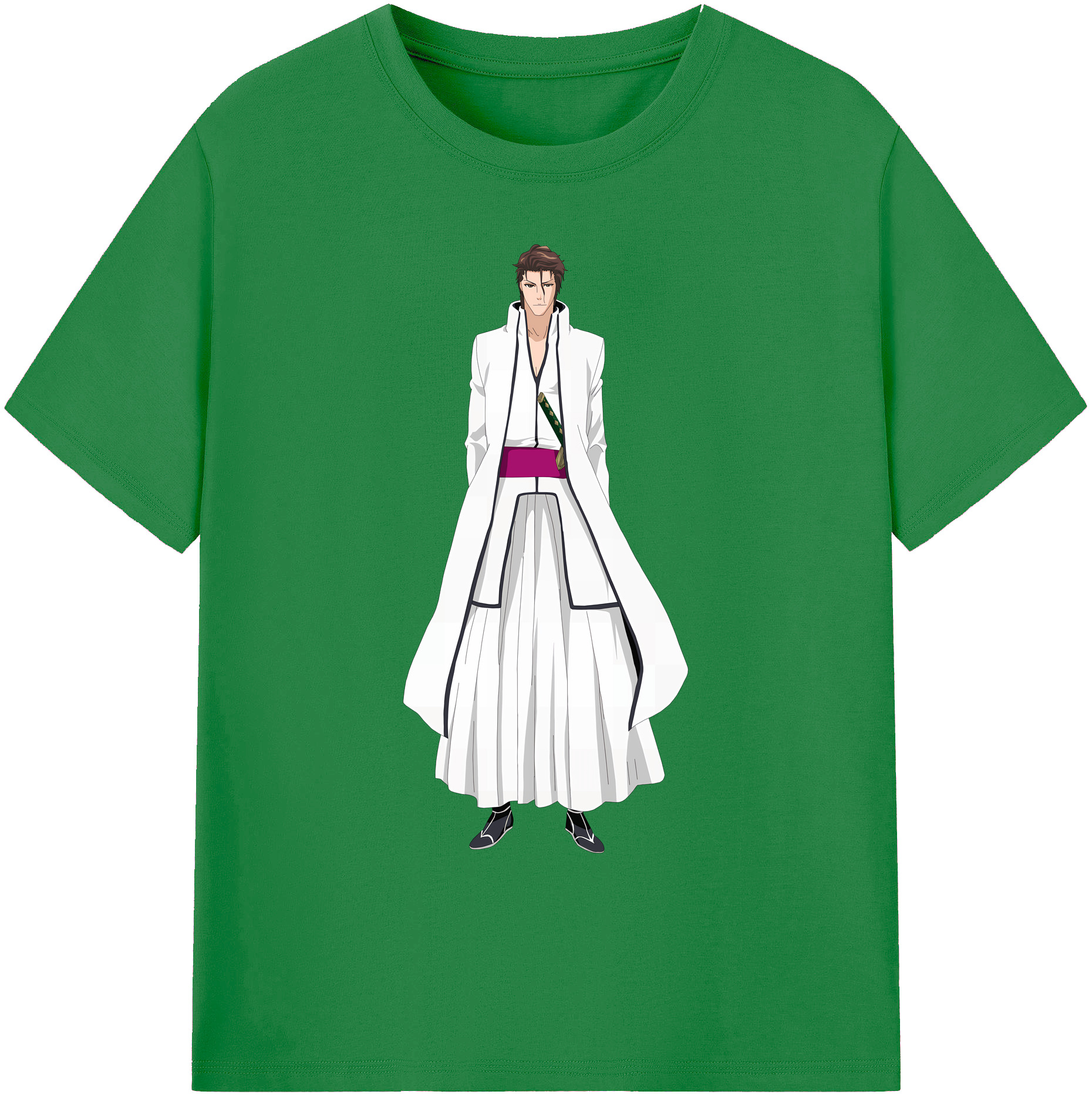 （画像用） ブリーチ 藍染 惣右介（あいぜん そうすけ） BLEACH Aizen Sousuke 綿100％ メンズ半袖Tシャツ｜肌触りやわらか＆通気性