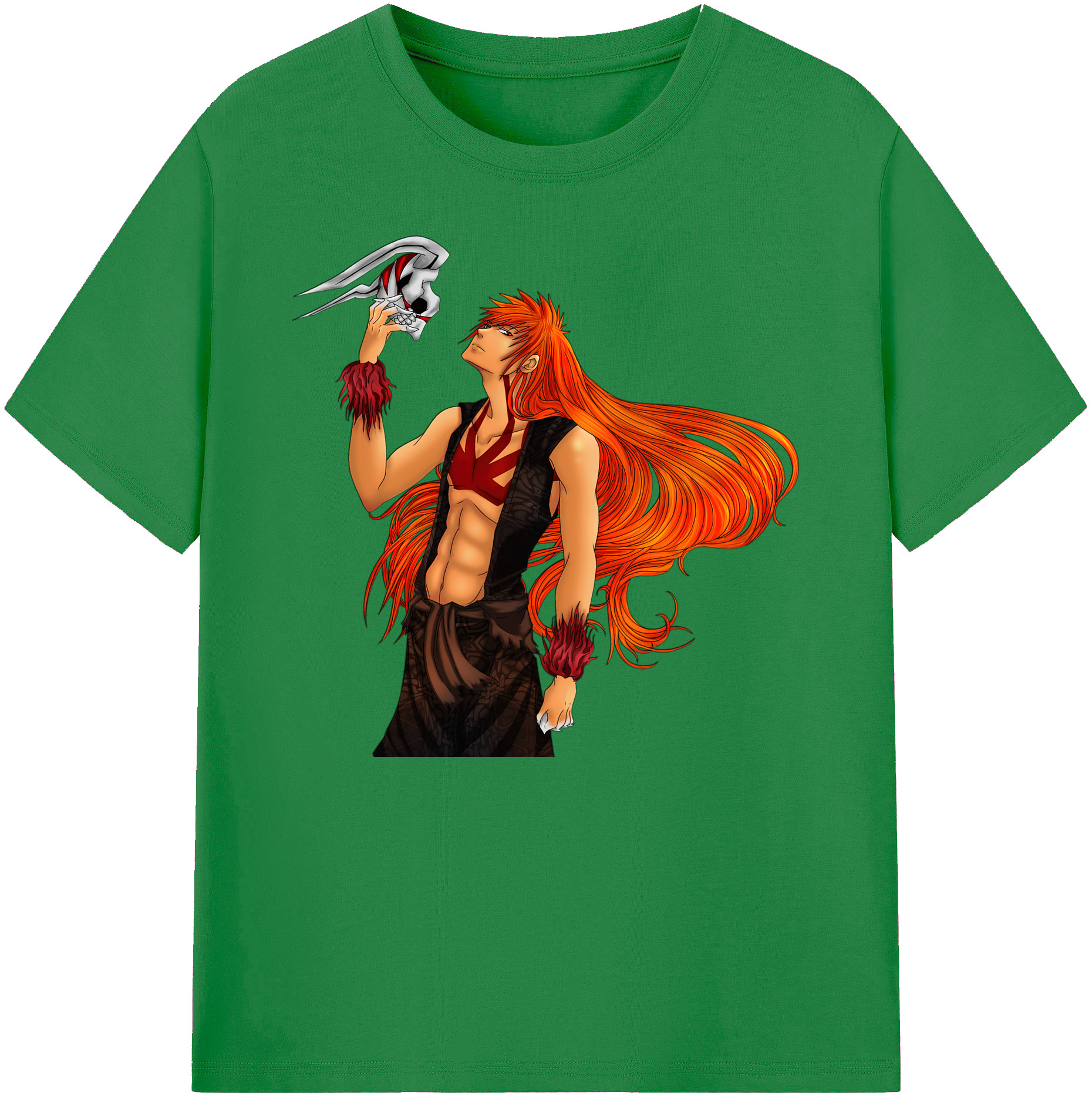 （画像用） ブリーチ 黒崎一護（くろさき いちご）BLEACH Kurosaki Ichigo 綿100％ メンズ半袖Tシャツ｜肌触りやわらか＆通気性