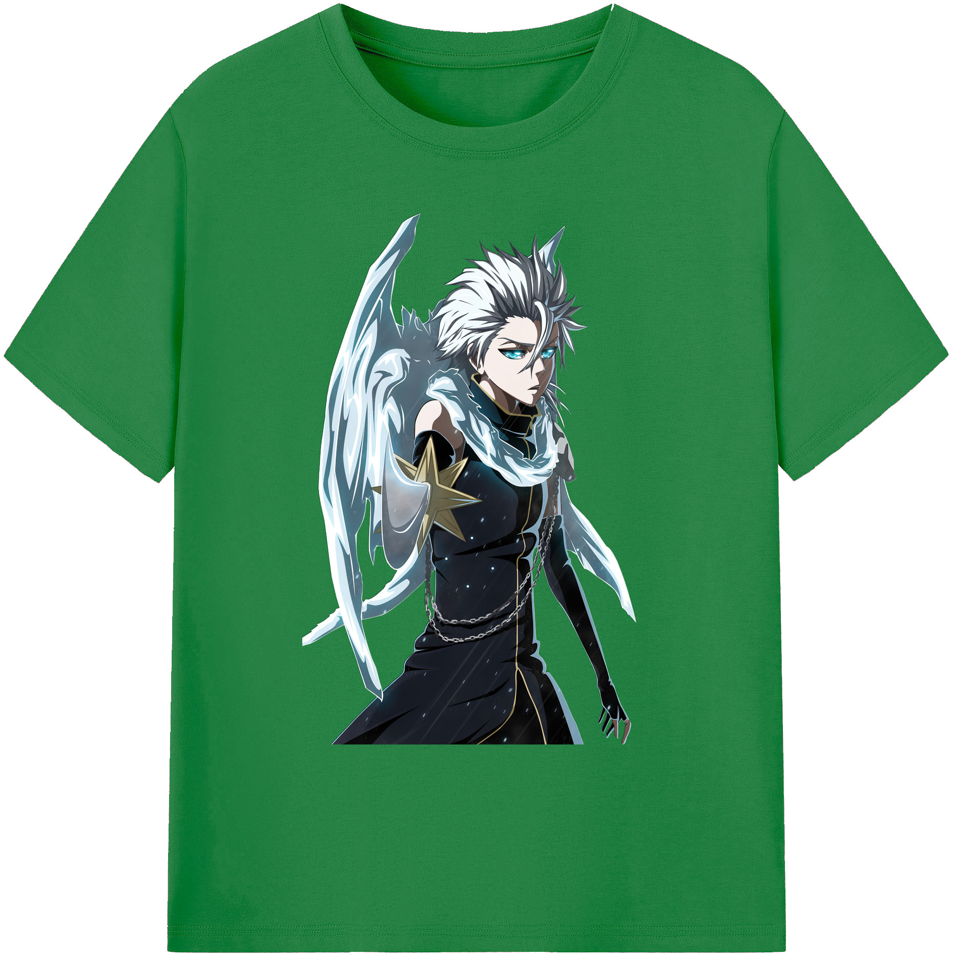 （画像用） ブリーチ 日番谷冬獅郎（ひつがや とうしろう） BLEACH Hitsugaya Toushirou 綿100％ メンズ半袖Tシャツ｜肌触りやわらか＆通気性