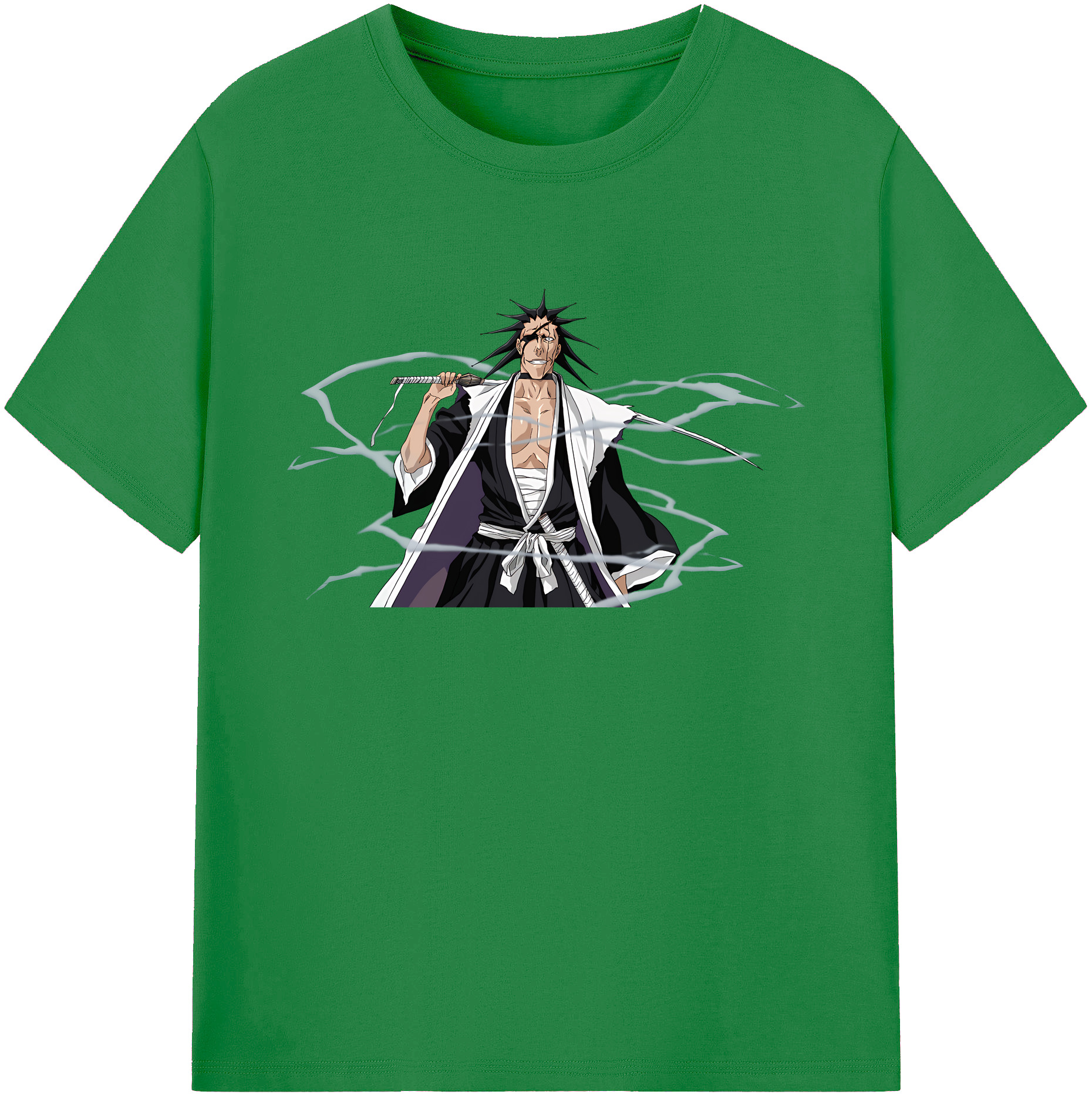 （画像用） ブリーチ ざらき けんぱち BLEACH Zaraki Kenpachi 綿100％ メンズ半袖Tシャツ｜肌触りやわらか＆通気性