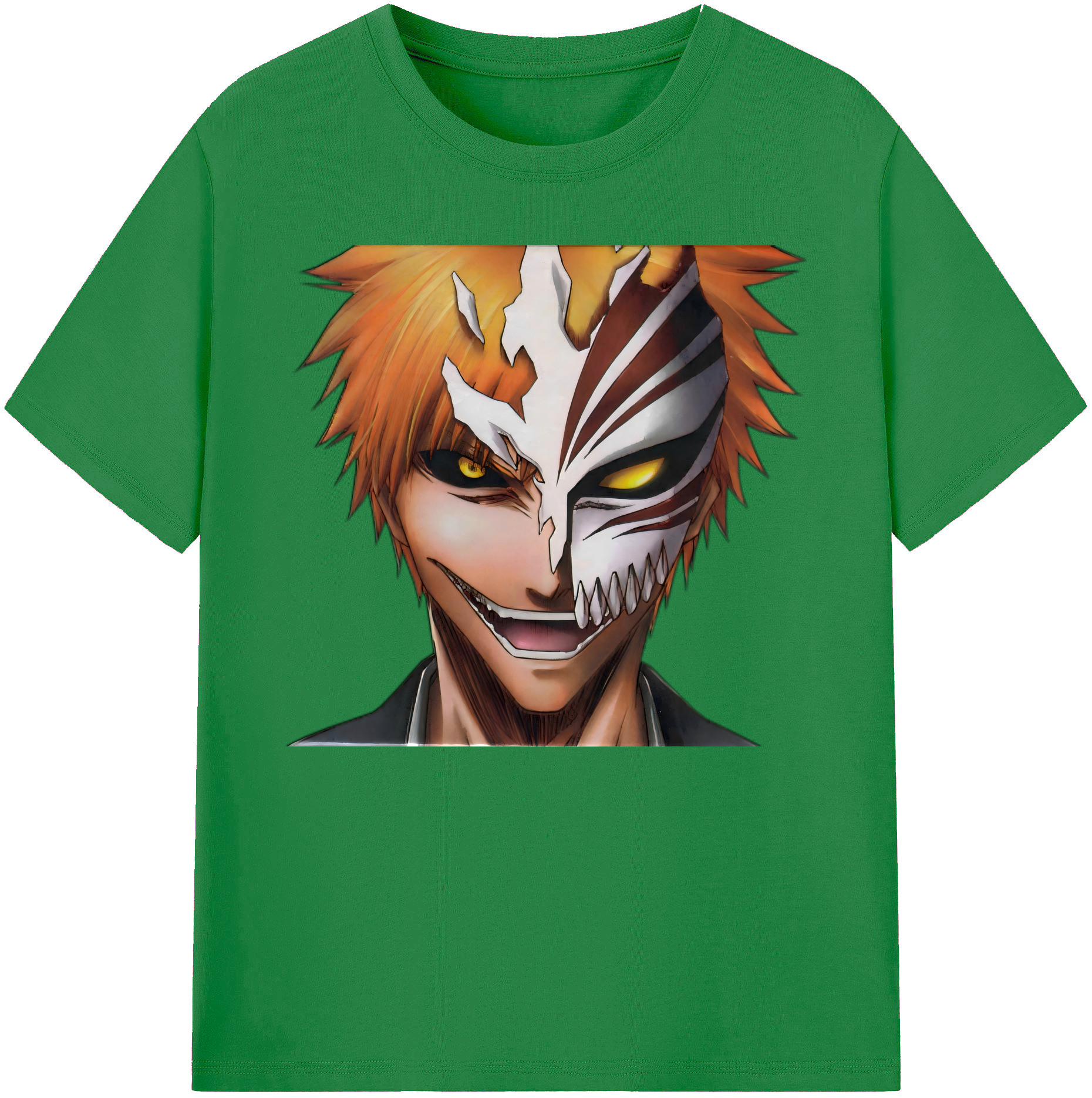 （画像用） ブリーチ 黒崎一護（くろさき いちご）BLEACH Kurosaki Ichigo 綿100％ メンズ半袖Tシャツ｜肌触りやわらか＆通気性