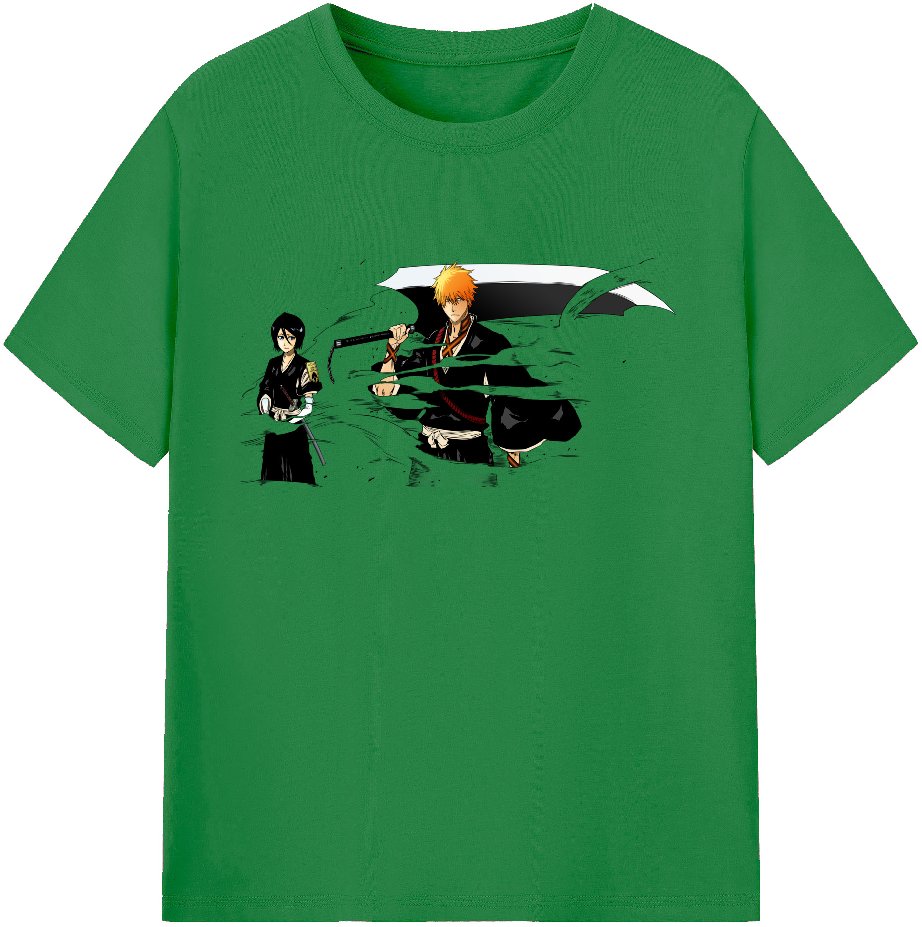 （画像用） ブリーチ 黒崎一護（くろさき いちご）BLEACH Kurosaki Ichigo 綿100％ メンズ半袖Tシャツ｜肌触りやわらか＆通気性